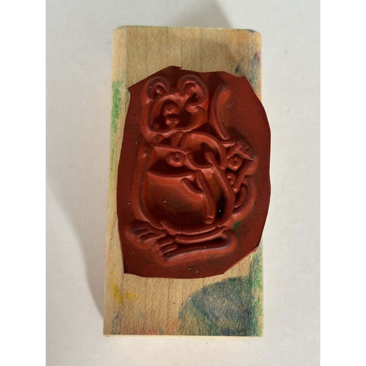 Stampin Up Rubber Stamp Mouse Cheese Hiding Wood Mounted Cardmaking Scrapbooking Animal Craft