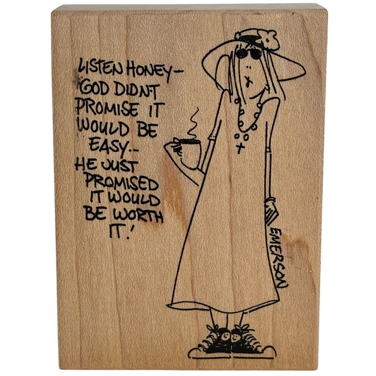 American Art Stamp Listen Honey Quote Stamp Christian Woman Coffee Quillin