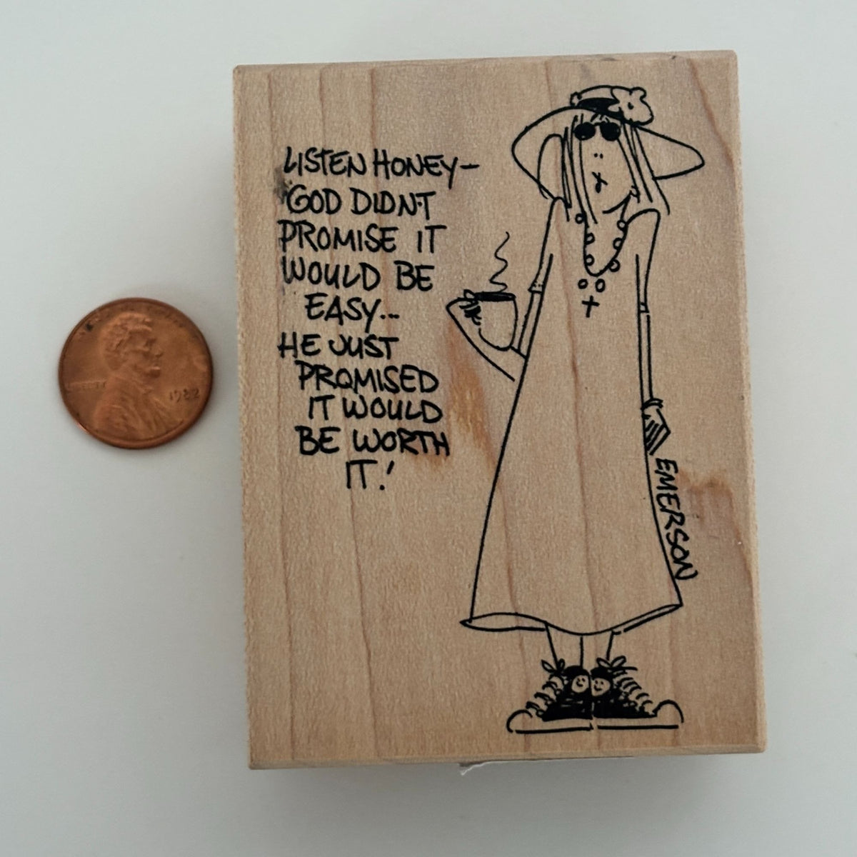 American Art Stamp Listen Honey Quote Stamp Christian Woman Coffee Quillin