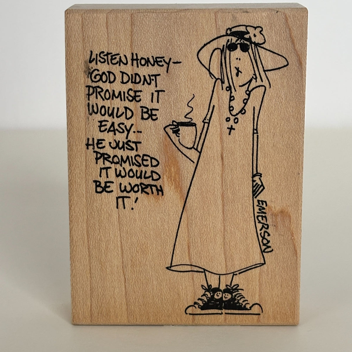 American Art Stamp Listen Honey Quote Stamp Christian Woman Coffee Quillin