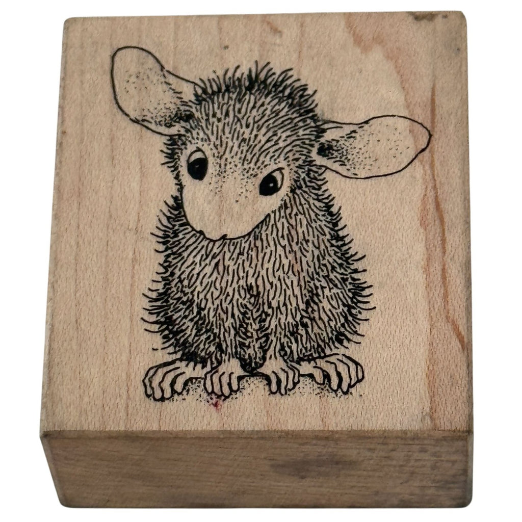 House Mouse Rubber Stamp Hi Amanda Big Ears Listening Concentration Stampa Rosa