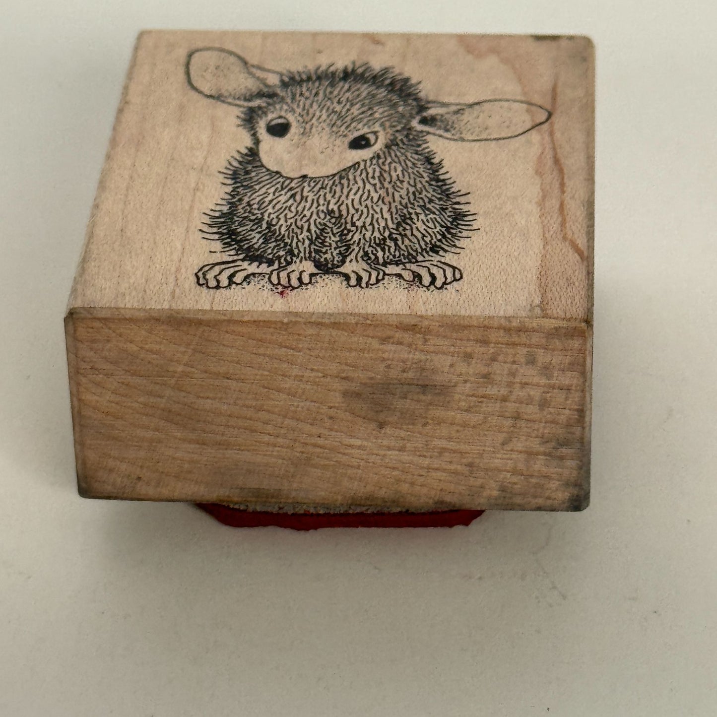 House Mouse Rubber Stamp Hi Amanda Big Ears Listening Concentration Stampa Rosa