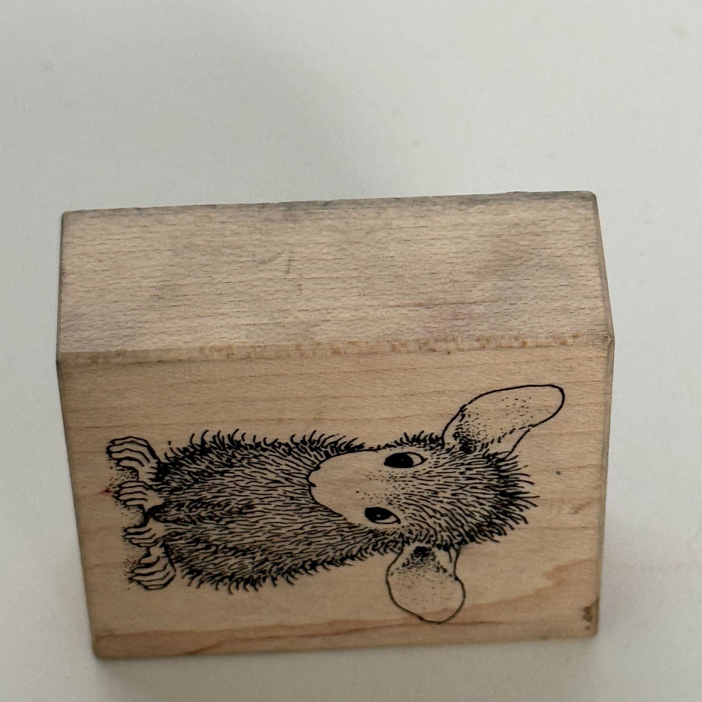 House Mouse Rubber Stamp Hi Amanda Big Ears Listening Concentration Stampa Rosa