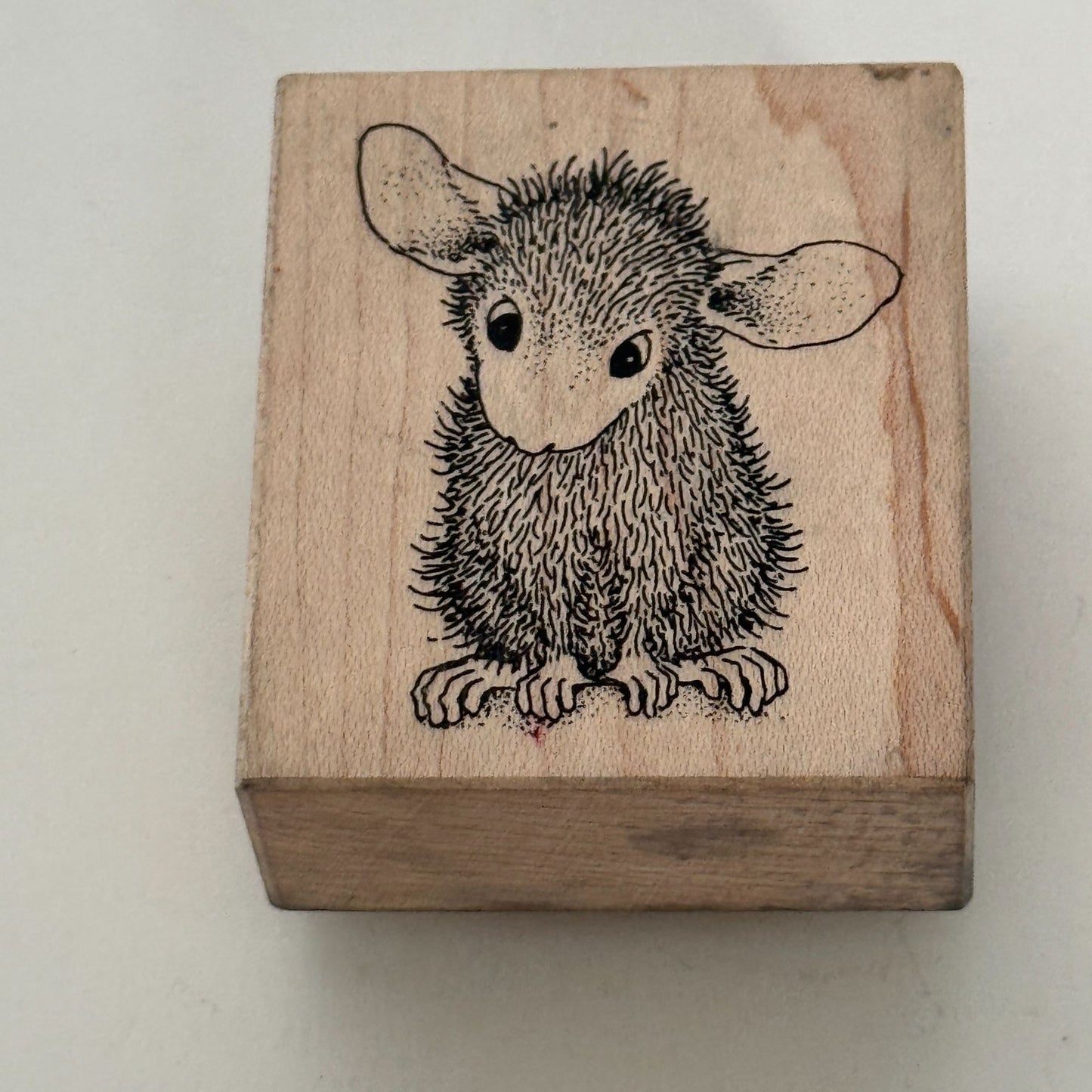 House Mouse Rubber Stamp Hi Amanda Big Ears Listening Concentration Stampa Rosa