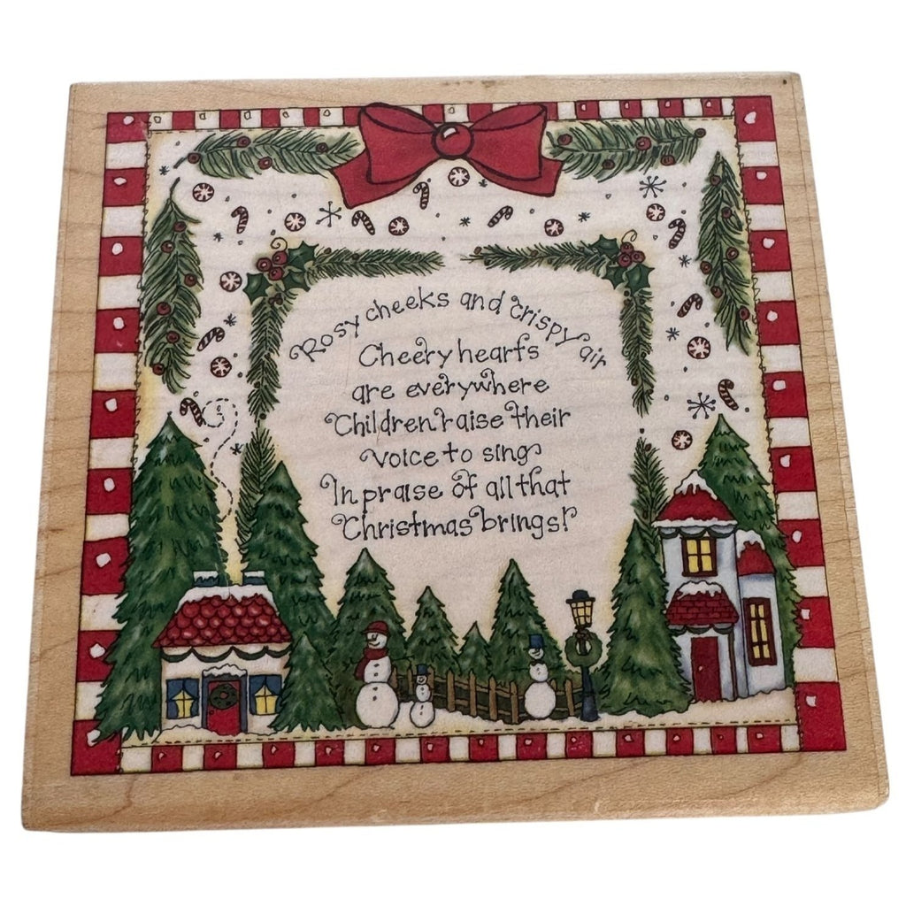 Inkadinkado Rubber Stamp Christmas Card Making Word Poem Sentiment Rhymes Square