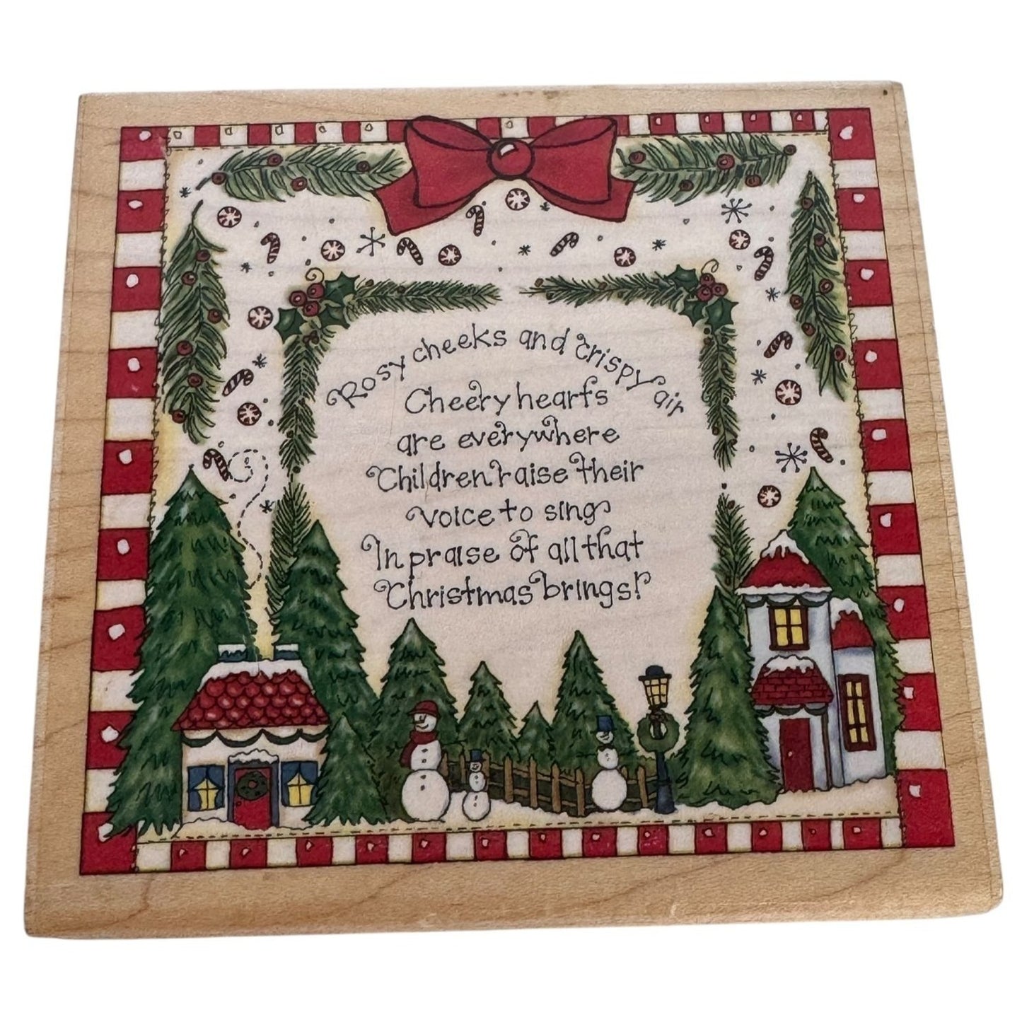 Inkadinkado Rubber Stamp Christmas Card Making Word Poem Sentiment Rhymes Square