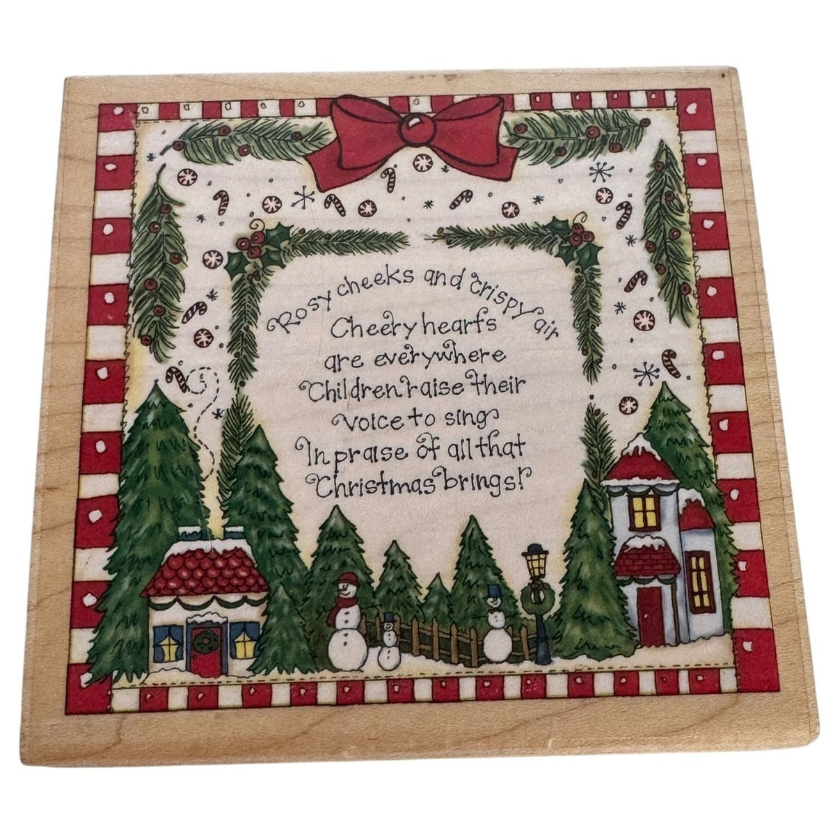 Inkadinkado Rubber Stamp Christmas Card Making Word Poem Sentiment Rhymes Square