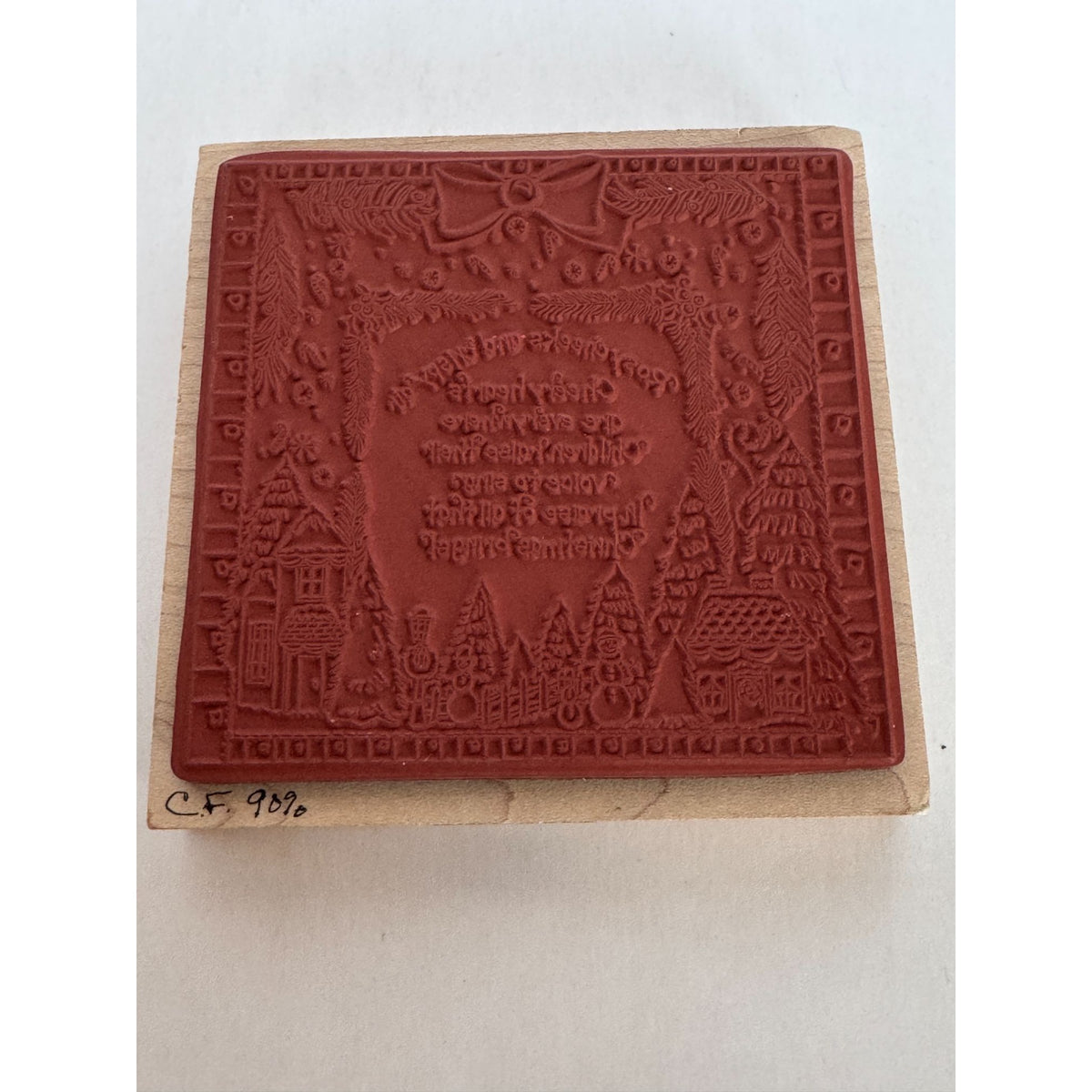 Inkadinkado Rubber Stamp Christmas Card Making Word Poem Sentiment Rhymes Square