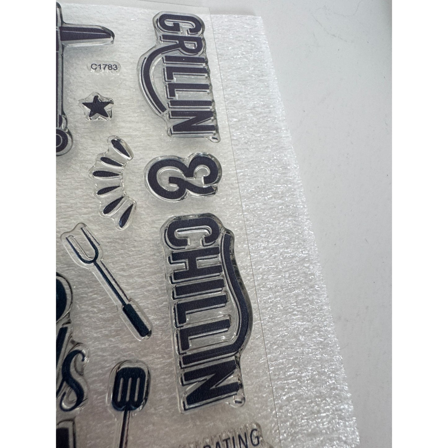 CTMH My Acrylix Acrylic Stamp Set Grillin and Chillin Grill Food Summer Hotdog