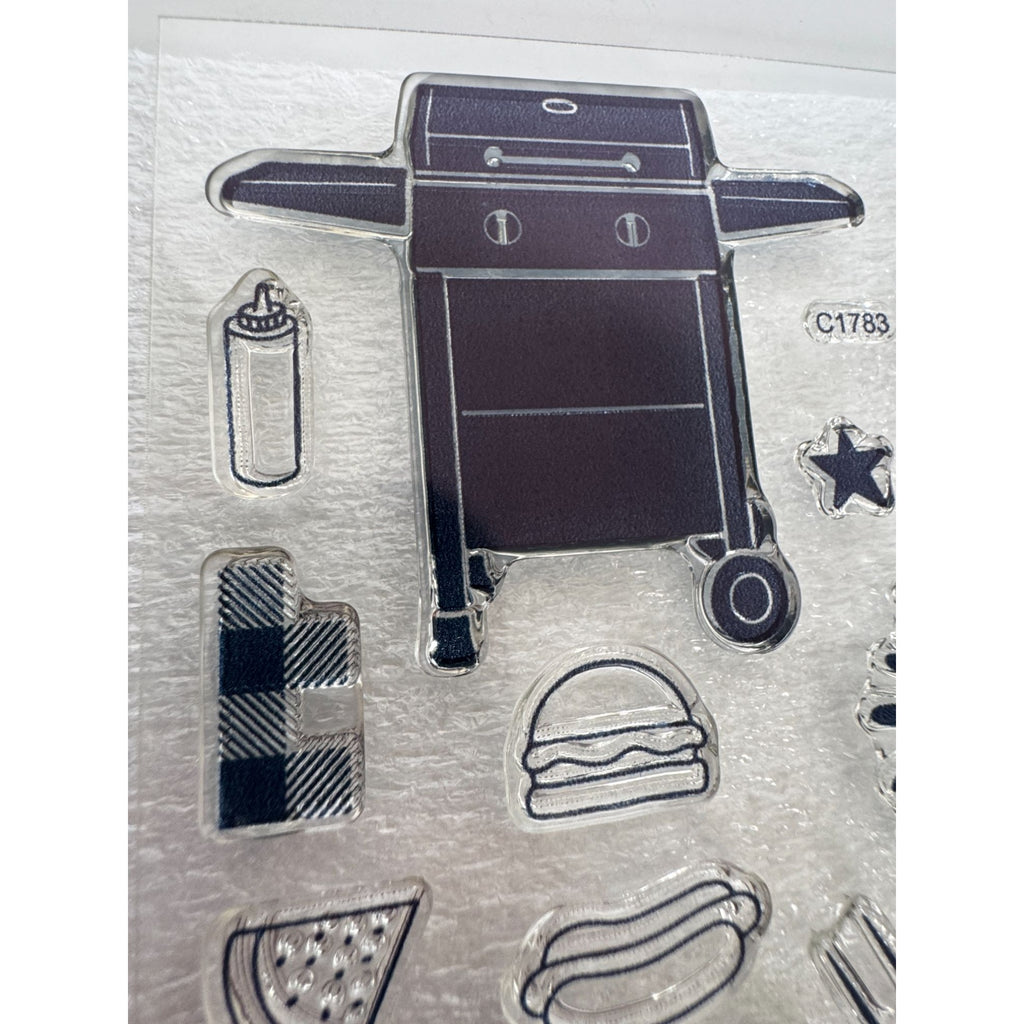CTMH My Acrylix Acrylic Stamp Set Grillin and Chillin Grill Food Summer Hotdog