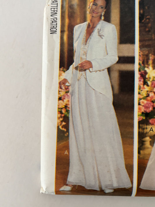 Butterick Sewing Pattern 6533 90s Evening Set Quiet Luxury Jacket Pants Formalwear 6-10 Uncut