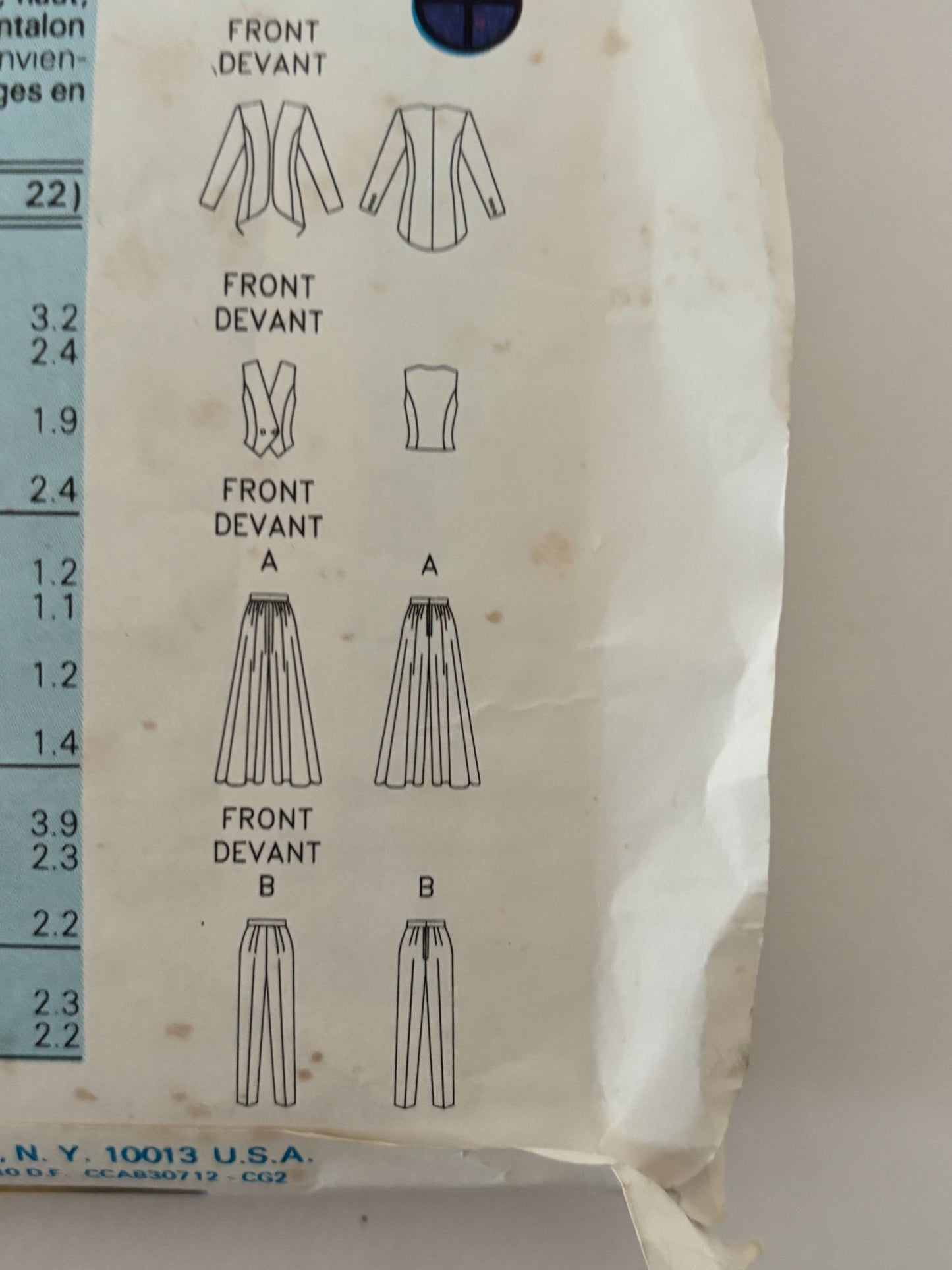 Butterick Sewing Pattern 6533 90s Evening Set Quiet Luxury Jacket Pants Formalwear 6-10 Uncut