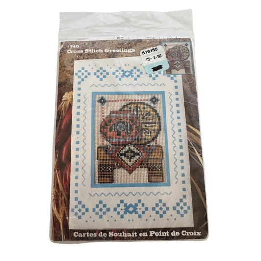 Design Works Crafts Cross Stitch Kit Southwestern Pottery Indian Greeting Card