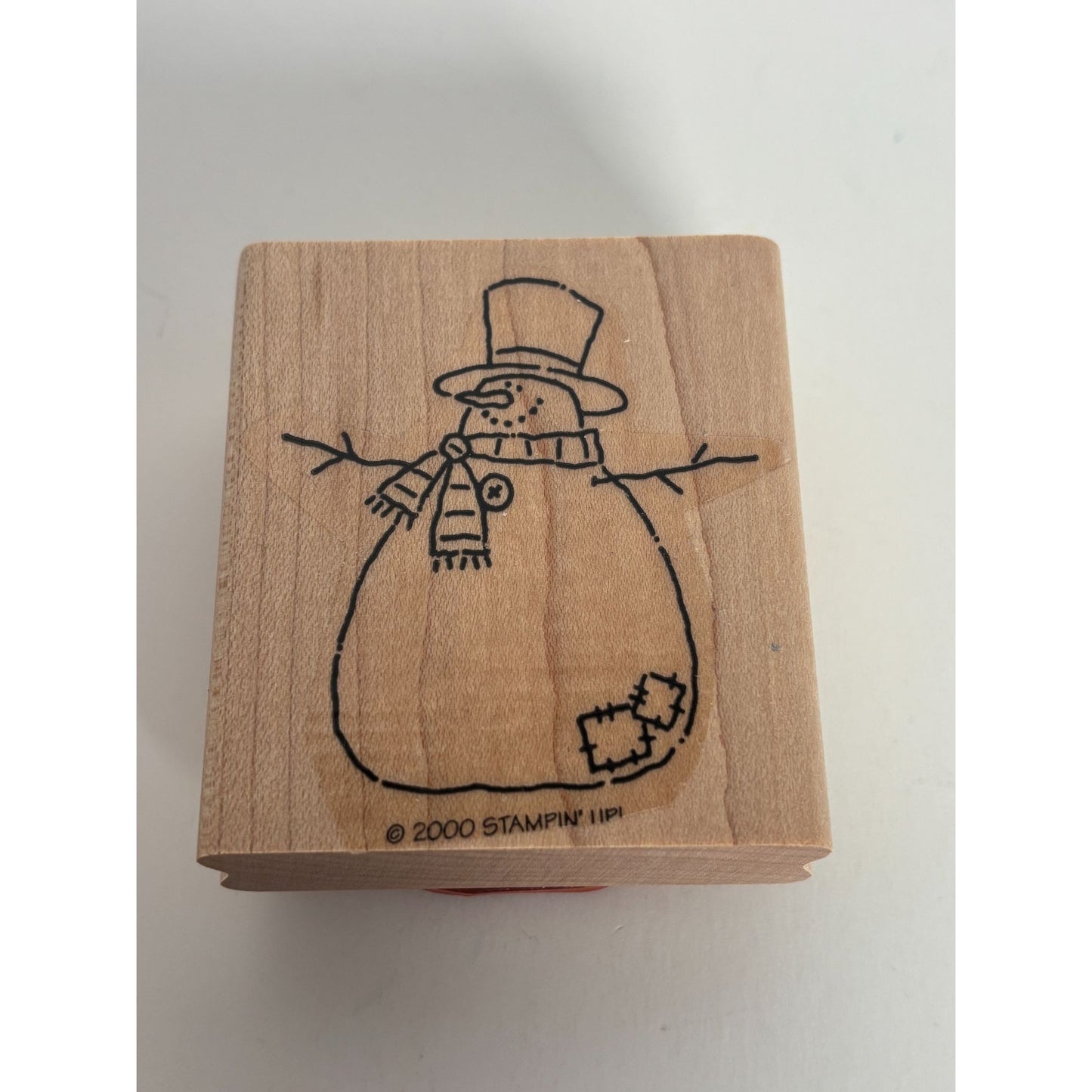 Stampin Up Rubber Stamp Country Snowman Patches Button Winter Holidays Christmas