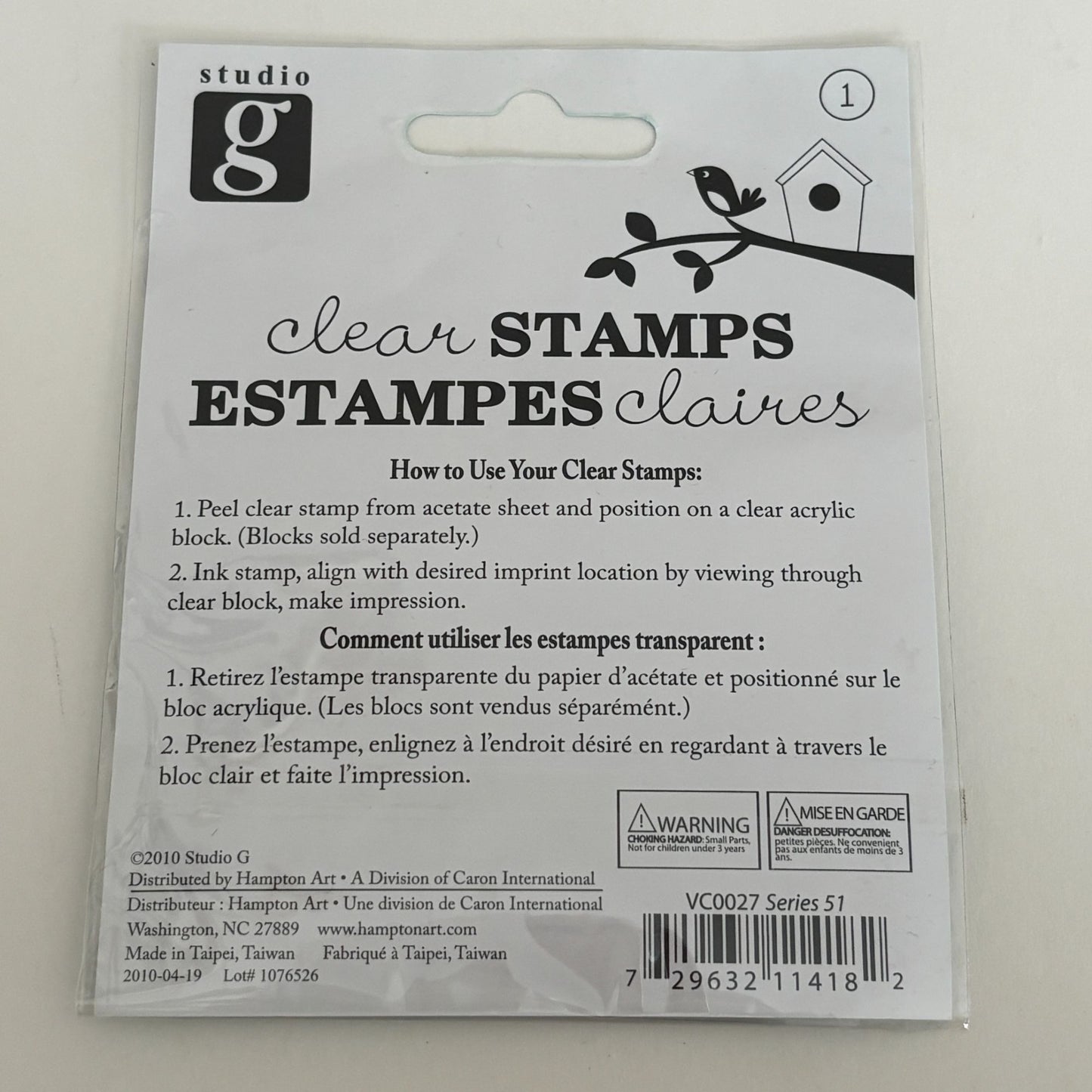 Studio G Clear Stamp Birdhouse Encouragement Support Hang In There Sentiment Small Get Well