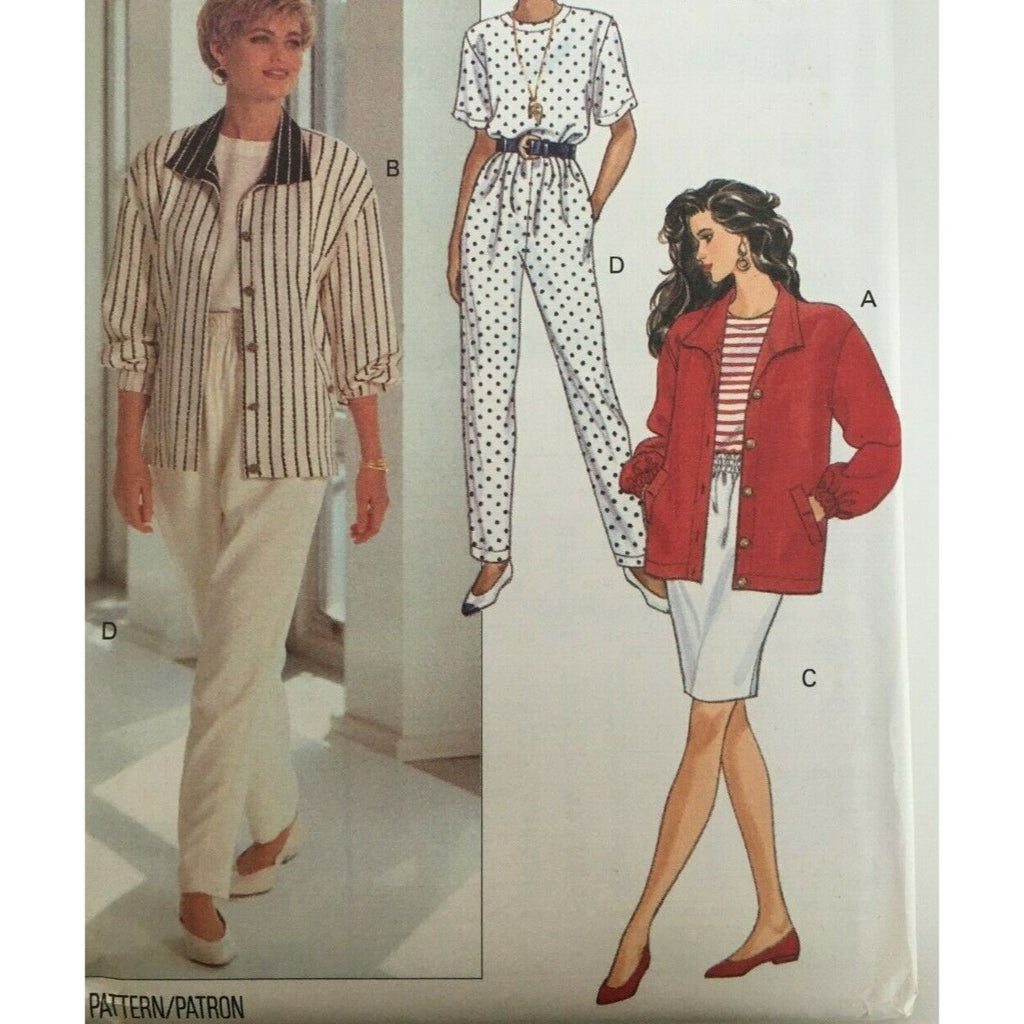 Butterick Sewing Pattern 5914 Work Suit Top Jacket Skirt Pants Sporty UC 6 8 10