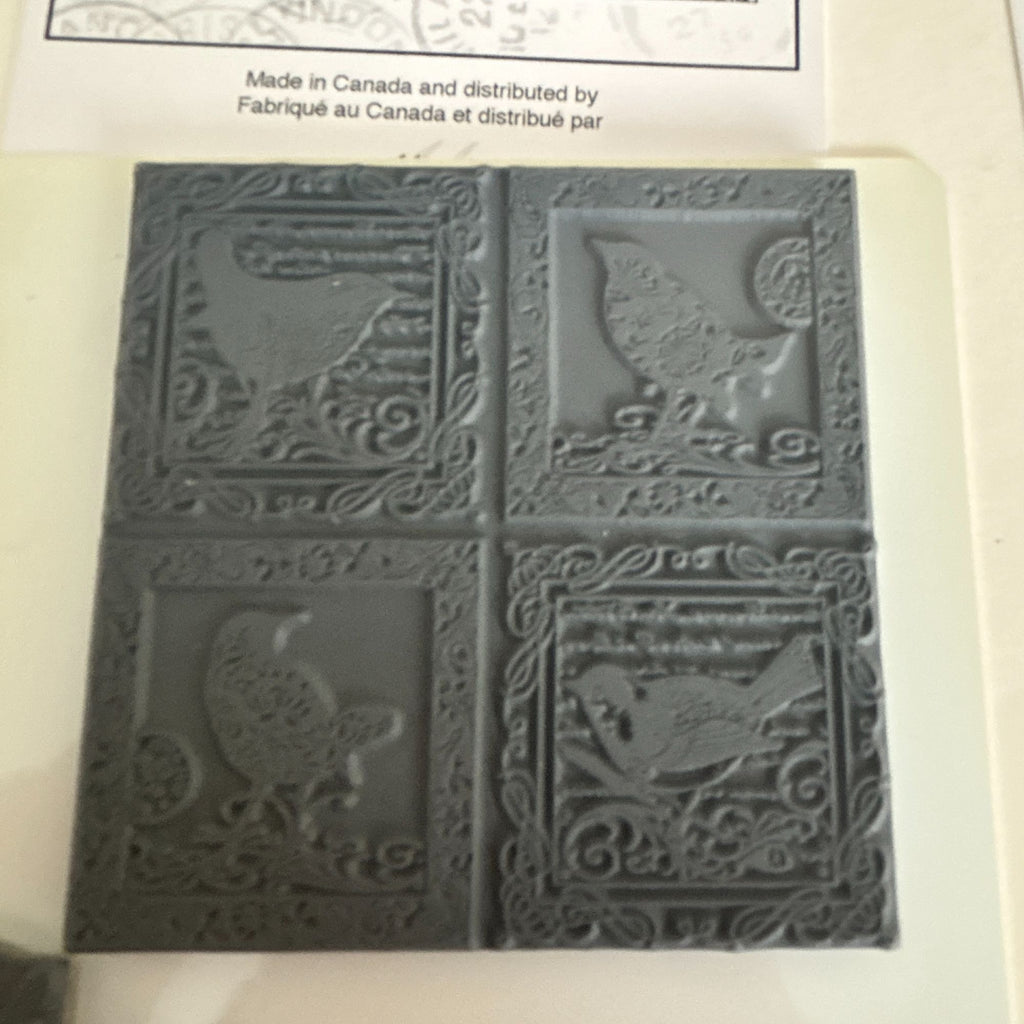 Crafty Individuals Magenta Cling Rubber Stamps Birds Square Frames Branch Silhouette Nature Spring
