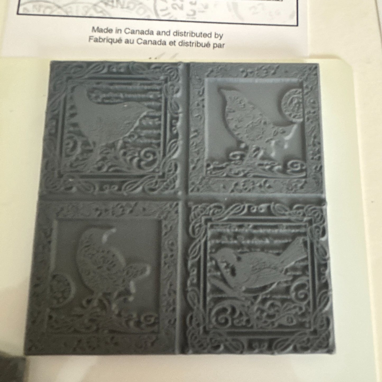 Crafty Individuals Magenta Cling Rubber Stamps Birds Square Frames Branch Silhouette Nature Spring