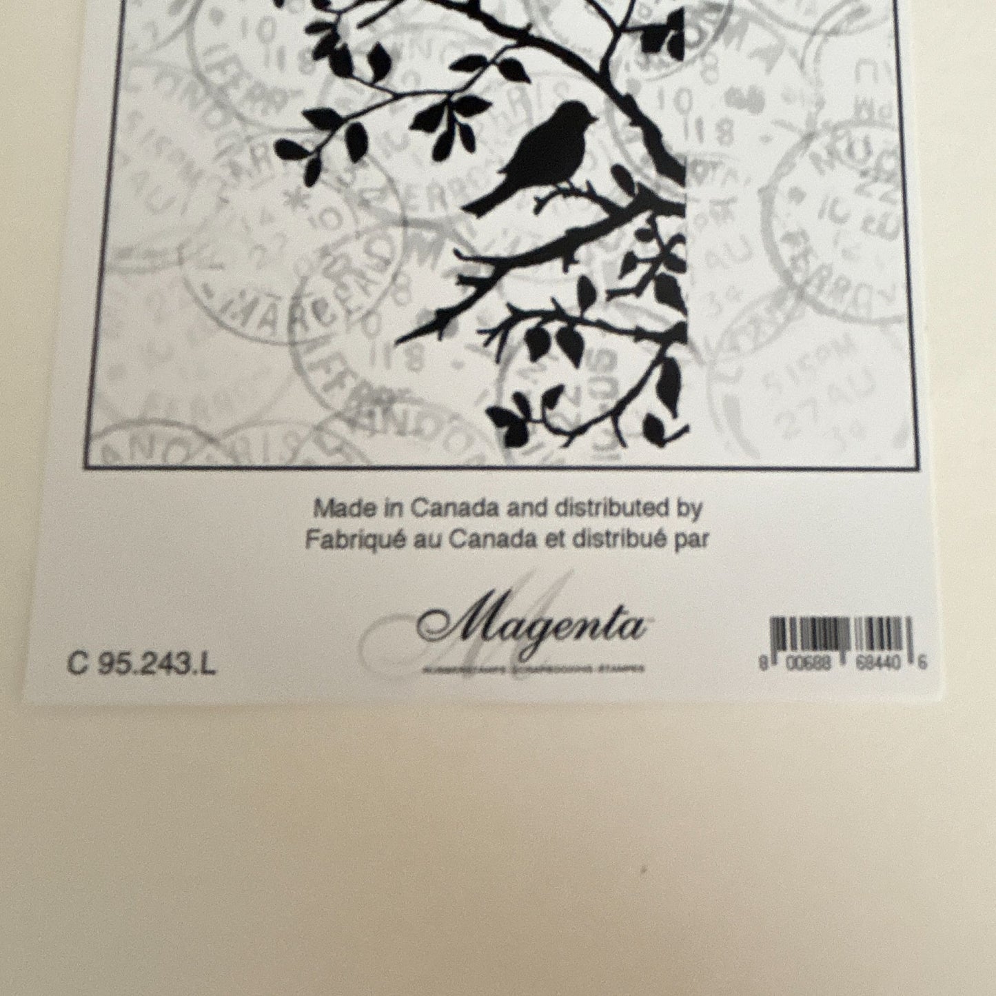 Crafty Individuals Magenta Cling Rubber Stamps Birds Square Frames Branch Silhouette Nature Spring