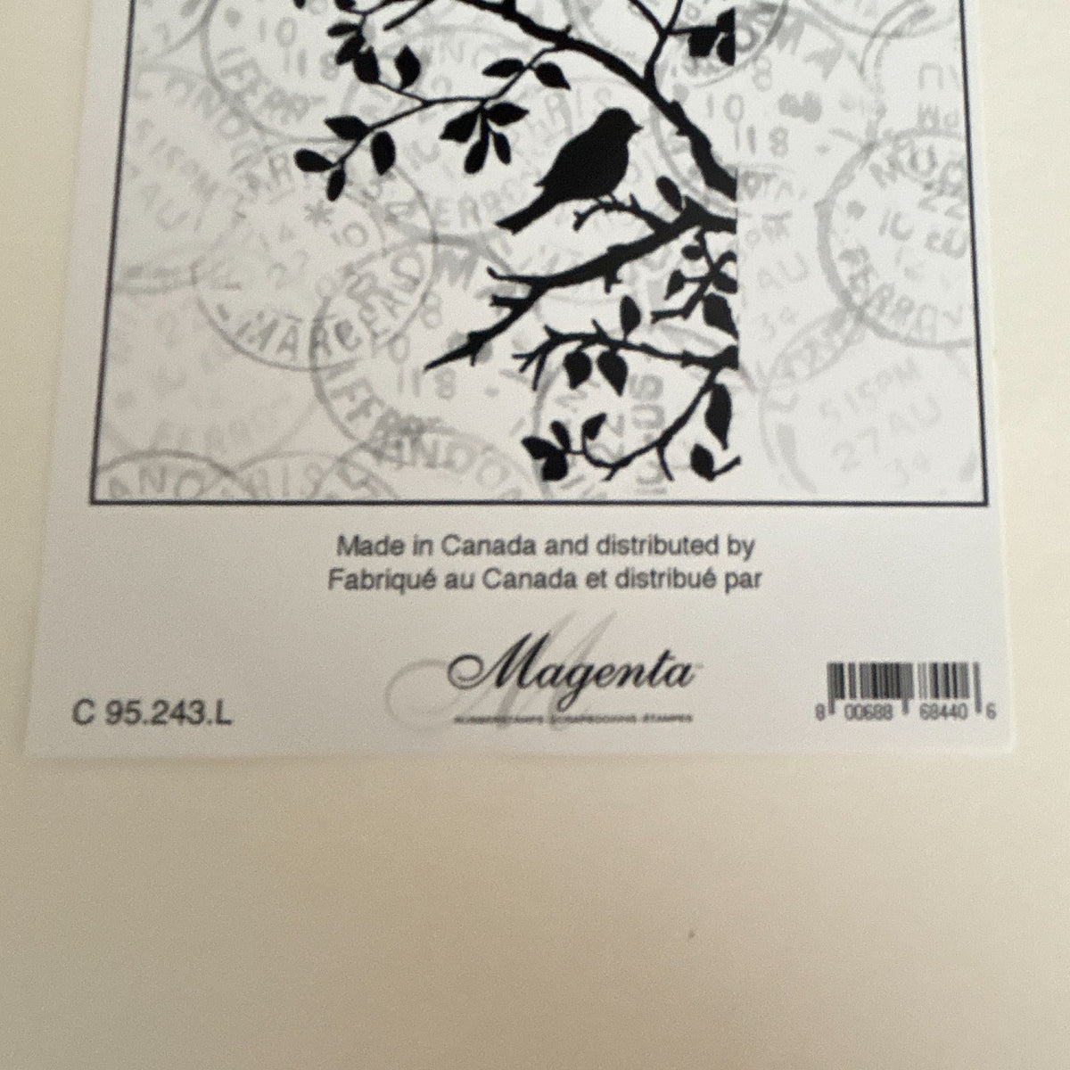 Crafty Individuals Magenta Cling Rubber Stamps Birds Square Frames Branch Silhouette Nature Spring