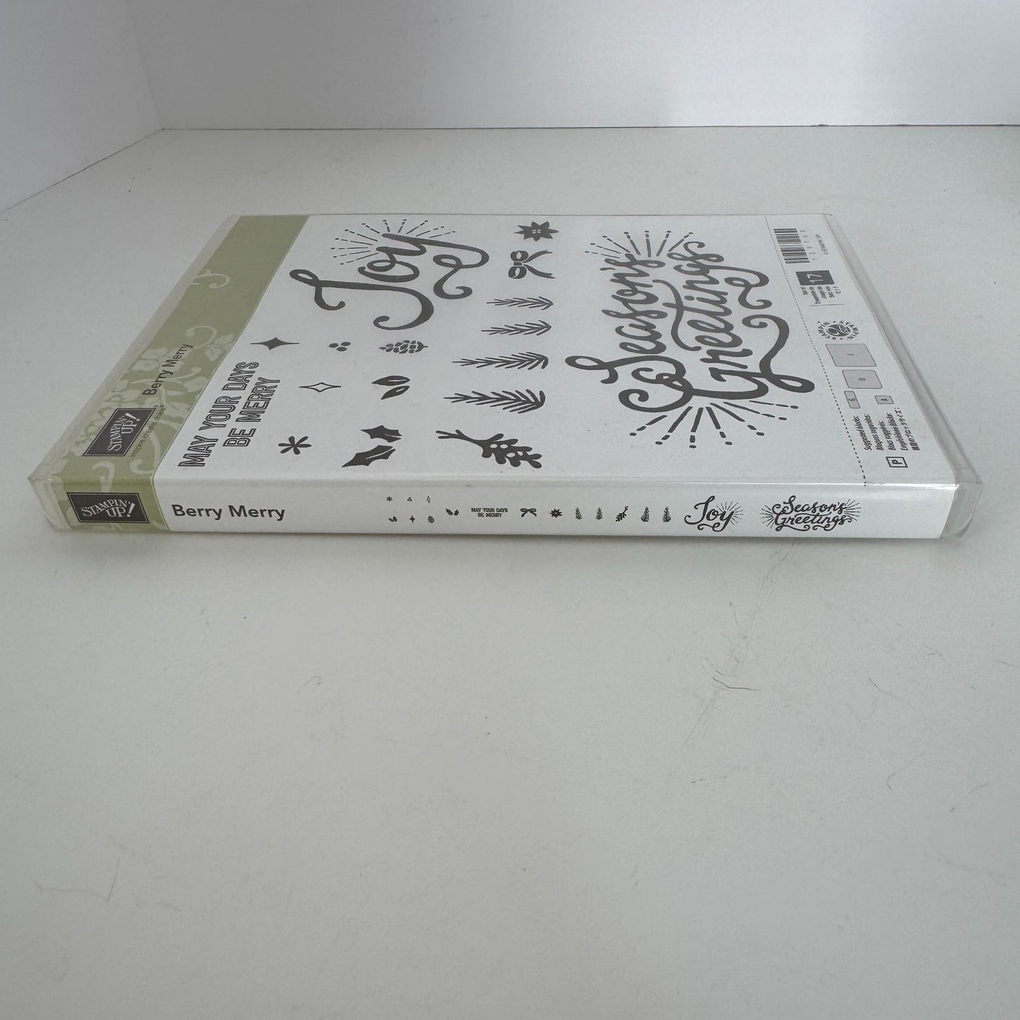 Stampin Up Acrylic Stamp Berry Merry Set Holiday Seasons Greetings Christmas