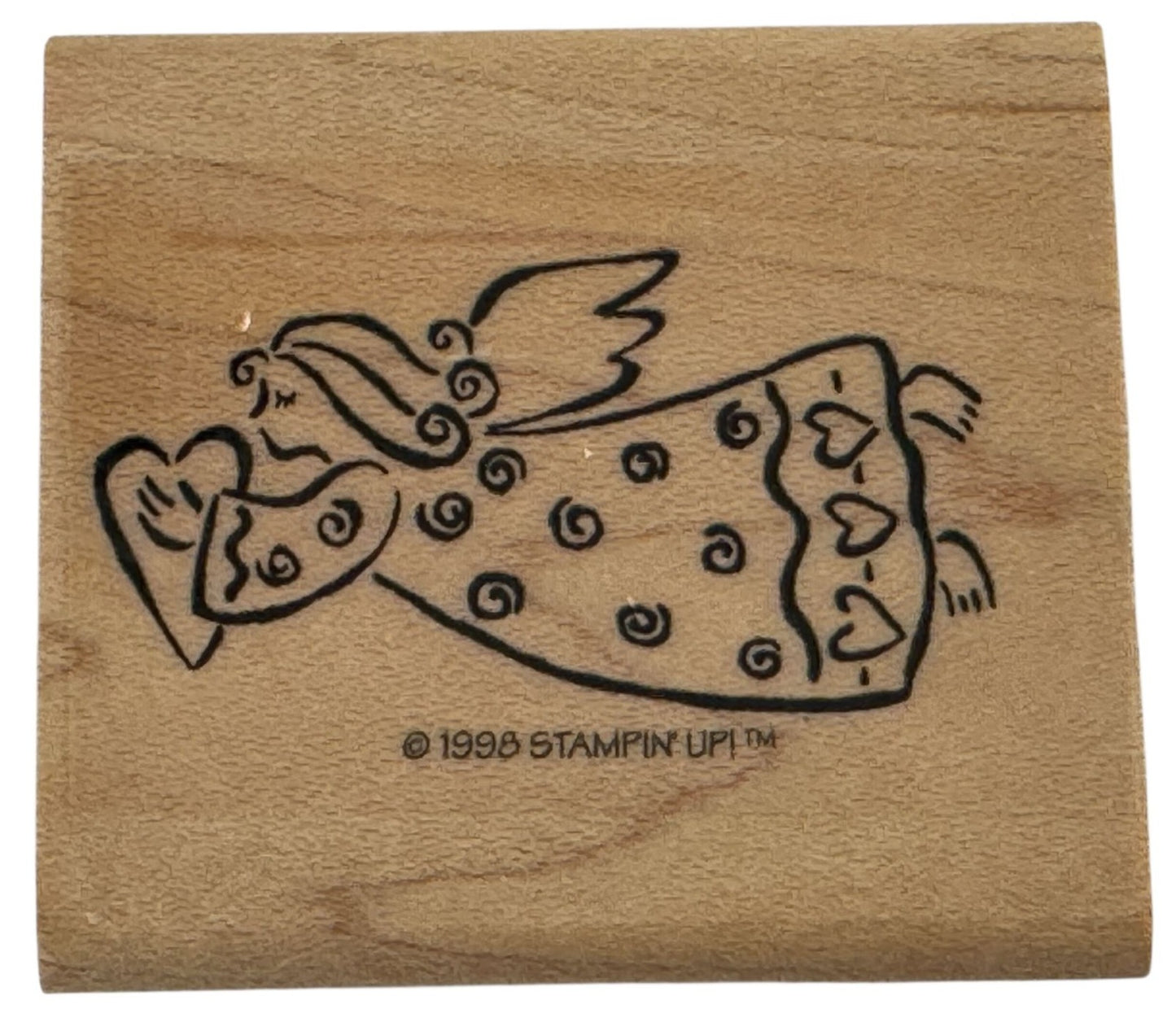 Stampin Up Rubber Stamp Angel Heart Flying Crafting Valentines Day Card Making