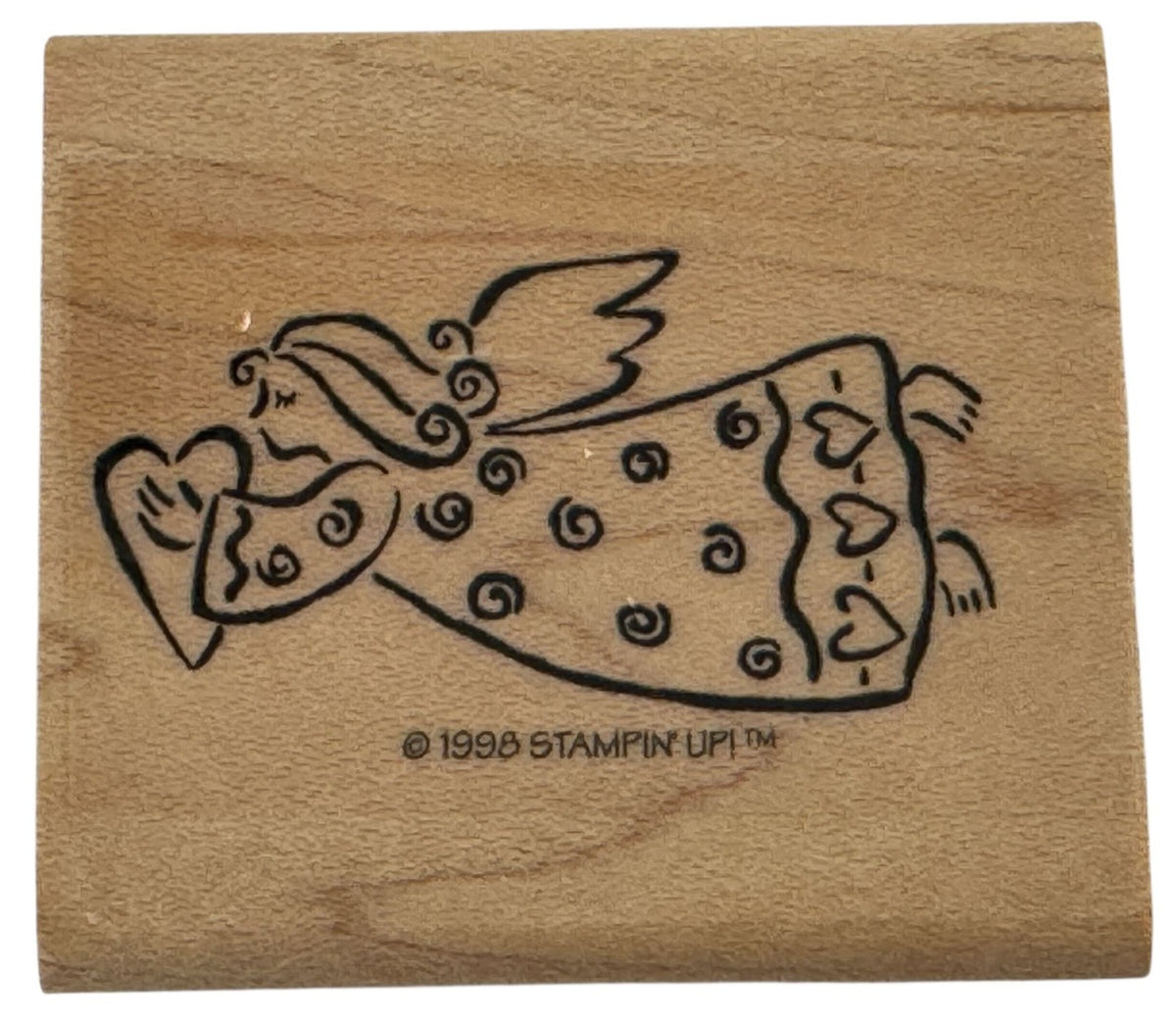 Stampin Up Rubber Stamp Angel Heart Flying Crafting Valentines Day Card Making