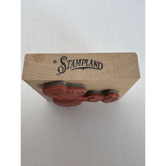 Stampland Rubber Stamp Face Design Wood Mounted Drawing Eyes Lips Nose Artistic