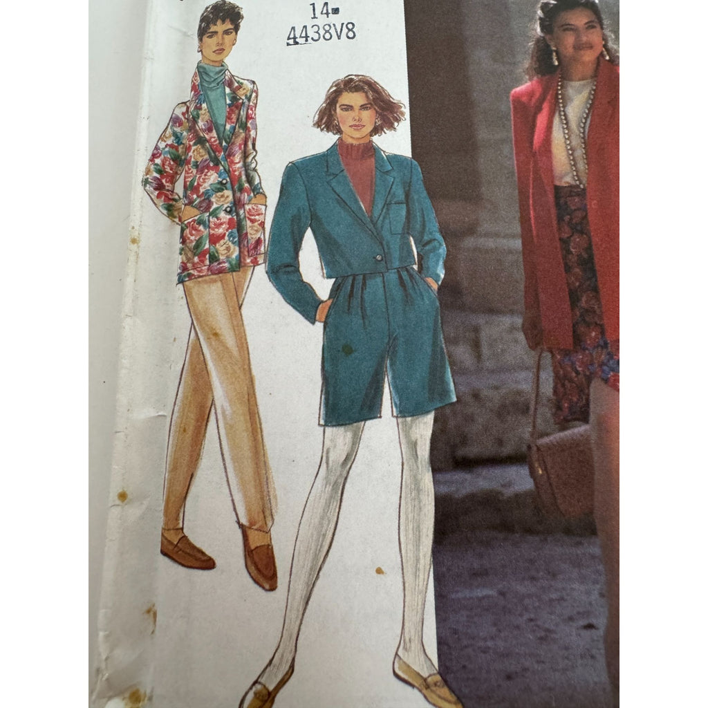 Simplicity Sewing Pattern 4438 Blazer Jacket Pants Sarong Work Size 18-22 Uncut