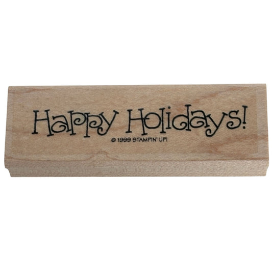Stampin Up Rubber Stamp Happy Holidays Card Making Greeting Words Christmas
