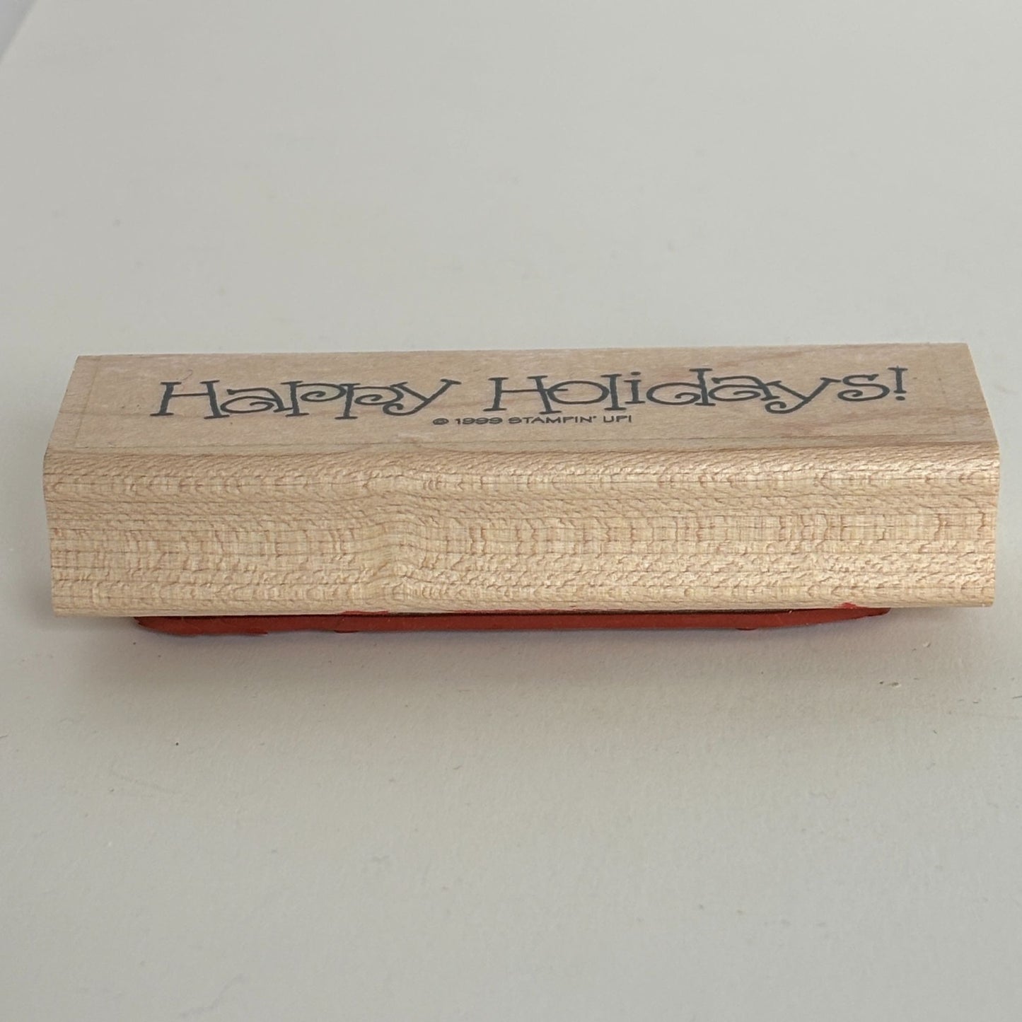 Stampin Up Rubber Stamp Happy Holidays Card Making Greeting Words Christmas