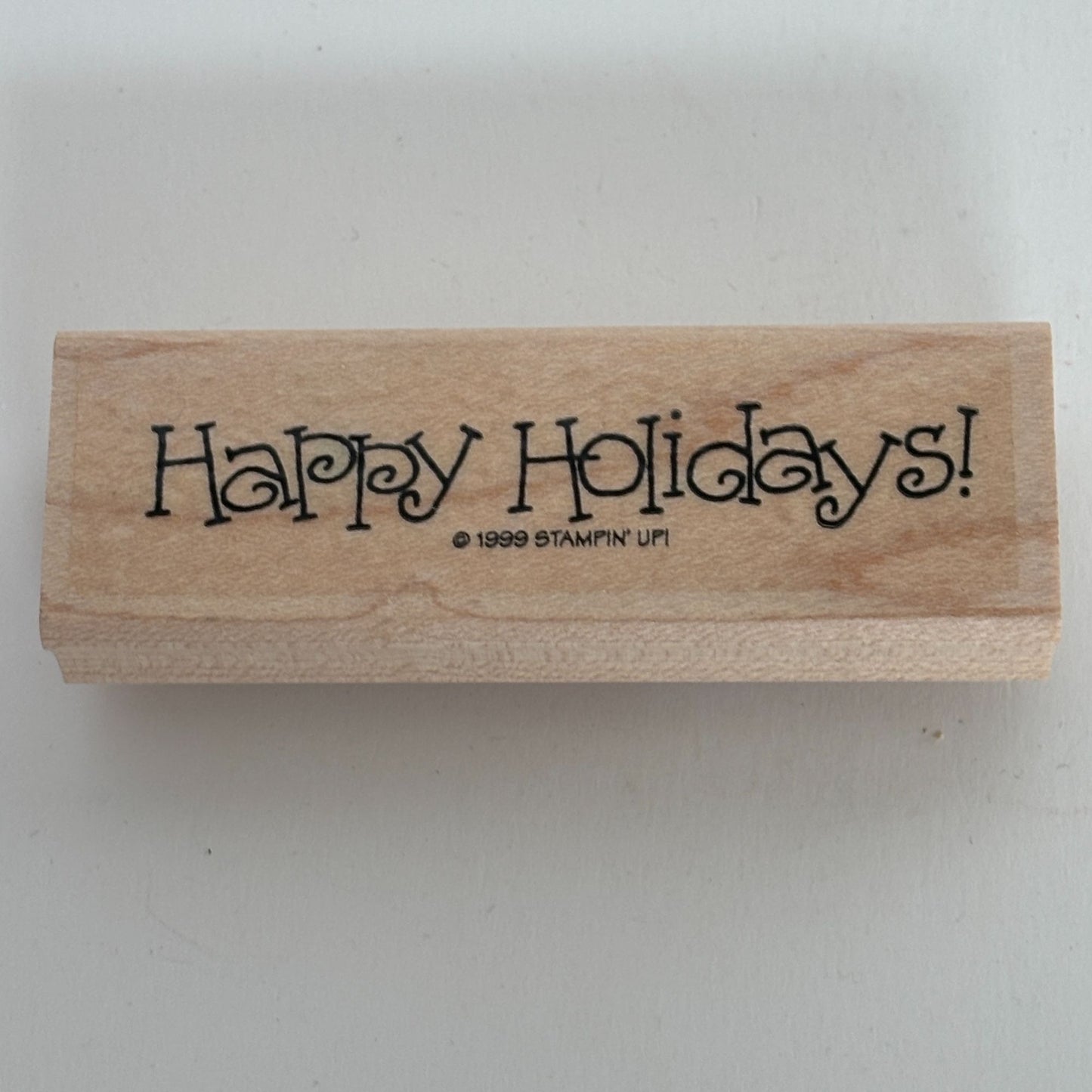 Stampin Up Rubber Stamp Happy Holidays Card Making Greeting Words Christmas