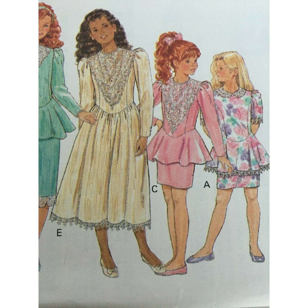 Butterick Sewing Pattern 5860 Flower Girl Dress Dropped Waist Easter Party 12 14