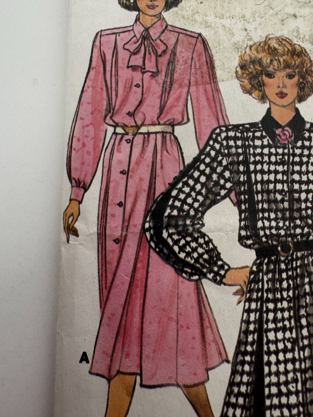 Butterick Sewing Pattern 3407 Vintage 80s Dress Size 8 10 12 A-Line Midi Belted