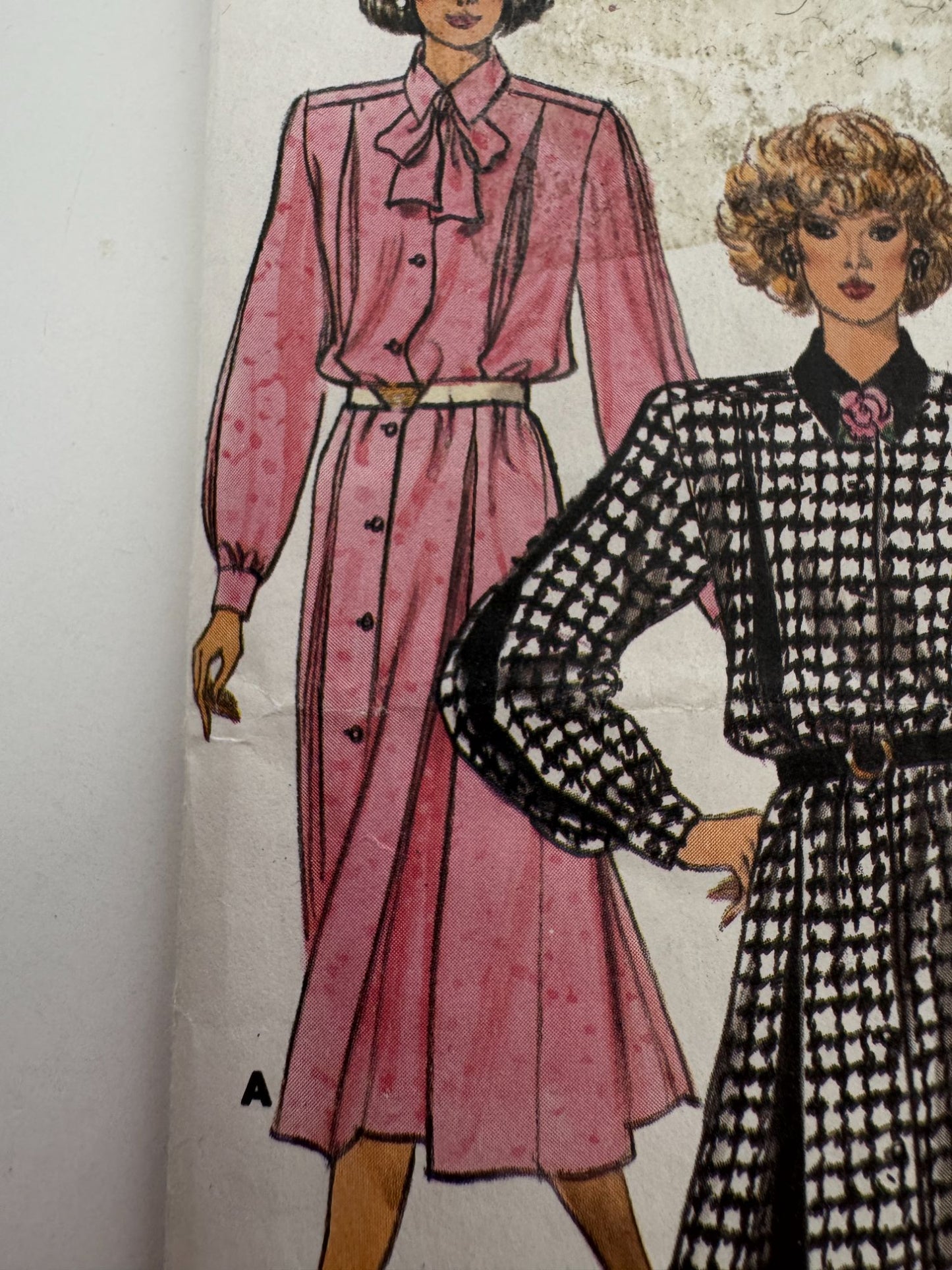 Butterick Sewing Pattern 3407 Vintage 80s Dress Size 8 10 12 A-Line Midi Belted