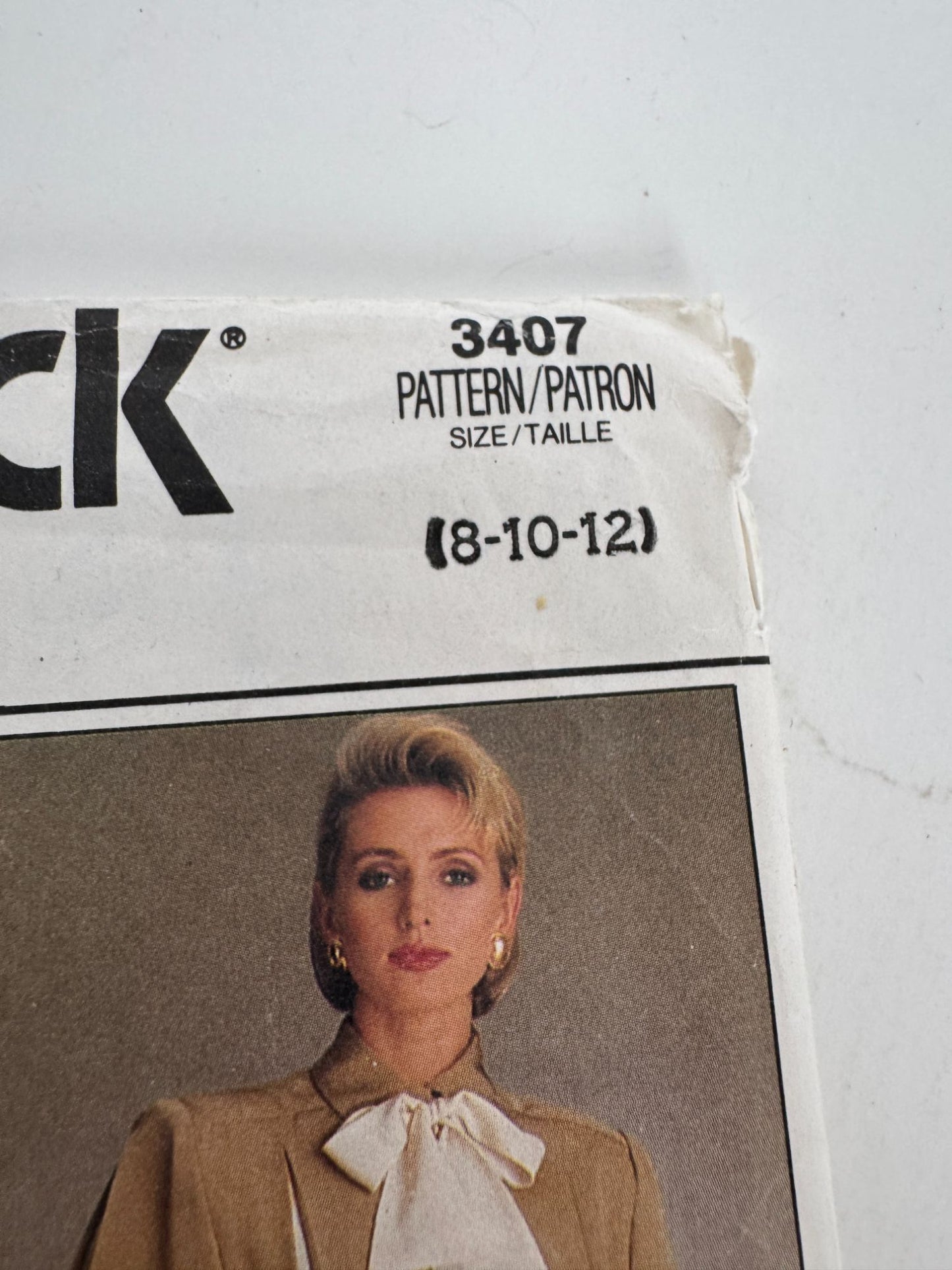 Butterick Sewing Pattern 3407 Vintage 80s Dress Size 8 10 12 A-Line Midi Belted