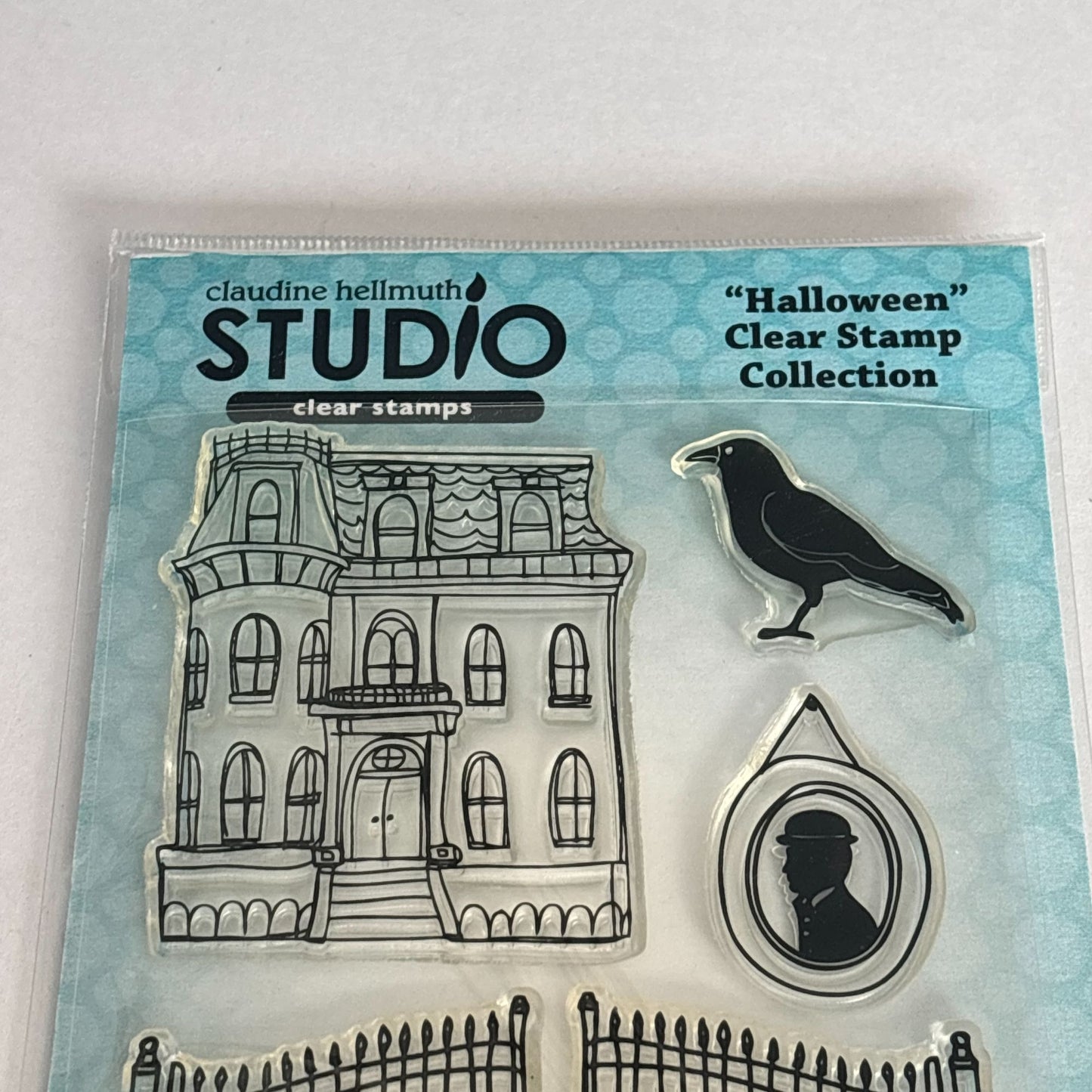 Claudine Hellmuth Halloween Clear Stamps Stampers Anonymous Cardmaking Craft Haunted House Raven Fence Pumpkin