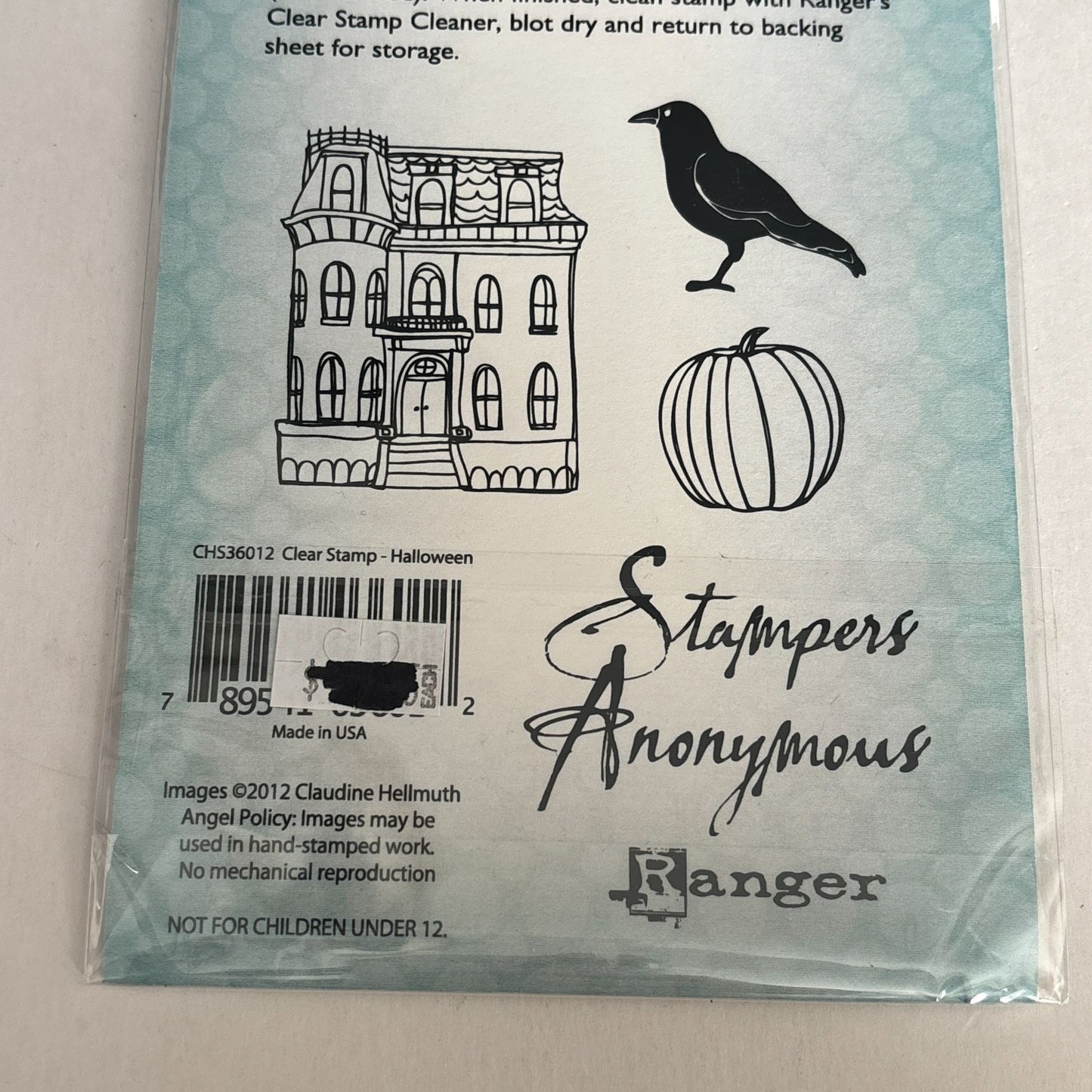 Claudine Hellmuth Halloween Clear Stamps Stampers Anonymous Cardmaking Craft Haunted House Raven Fence Pumpkin