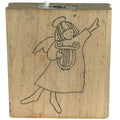 PrintWorks Rubber Stamp Angel Harp Claire Religious Christian Music Crafting