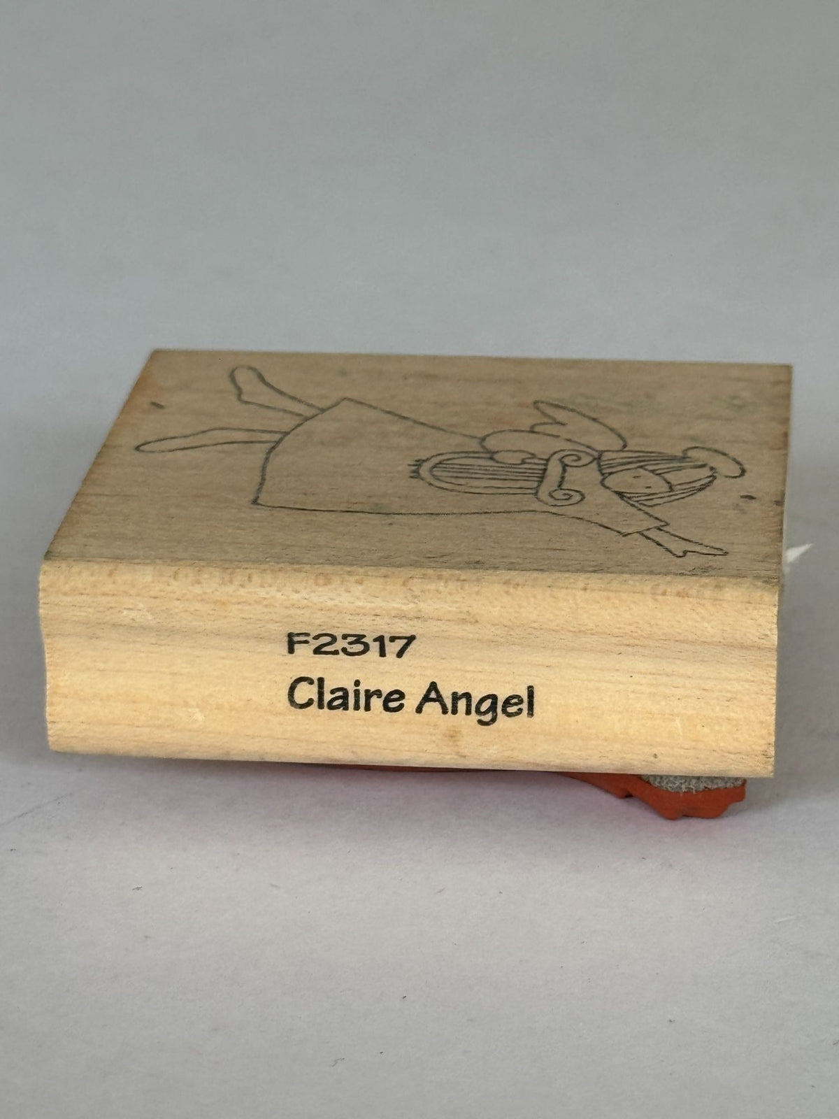 PrintWorks Rubber Stamp Angel Harp Claire Religious Christian Music Crafting
