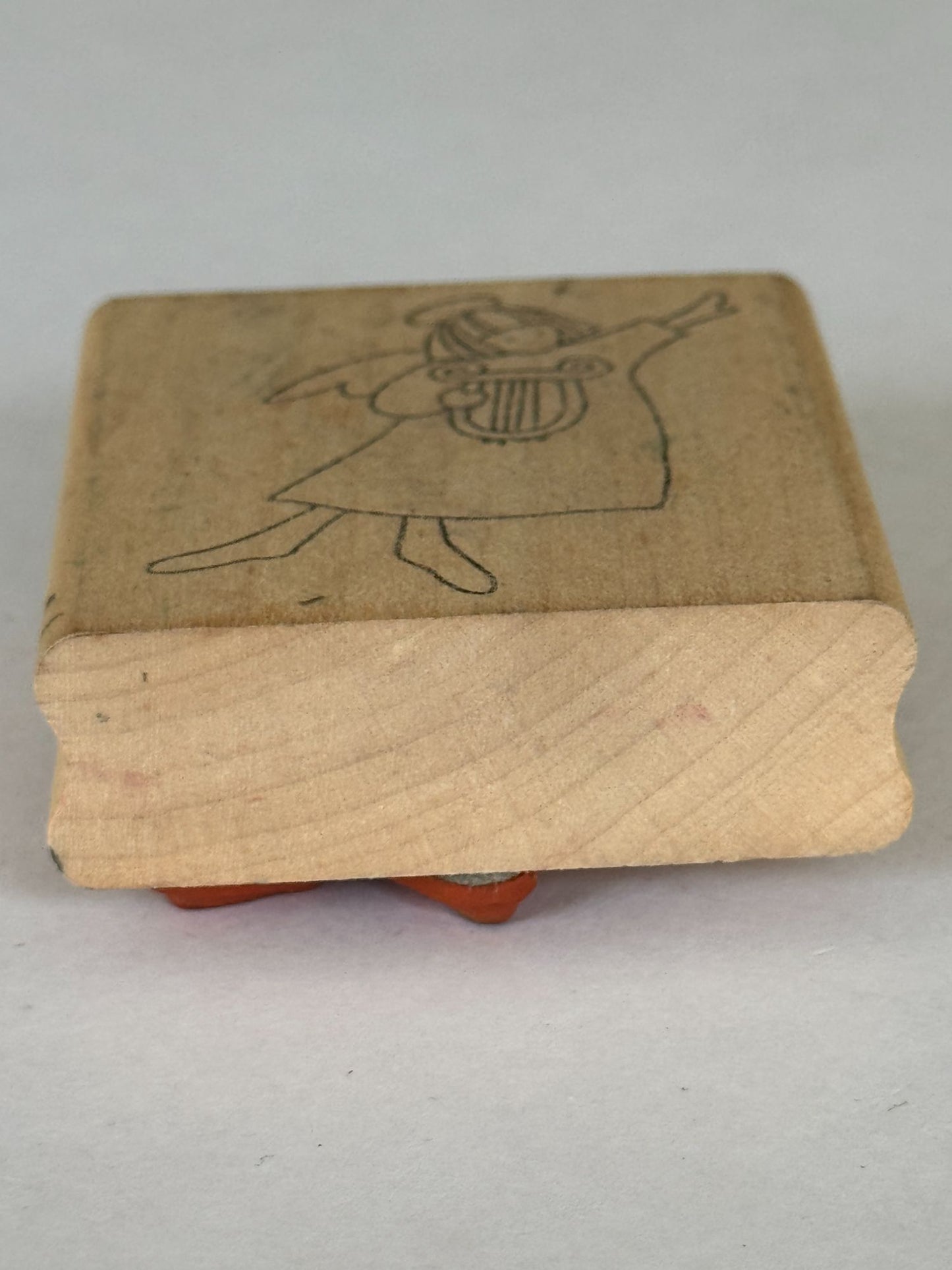 PrintWorks Rubber Stamp Angel Harp Claire Religious Christian Music Crafting