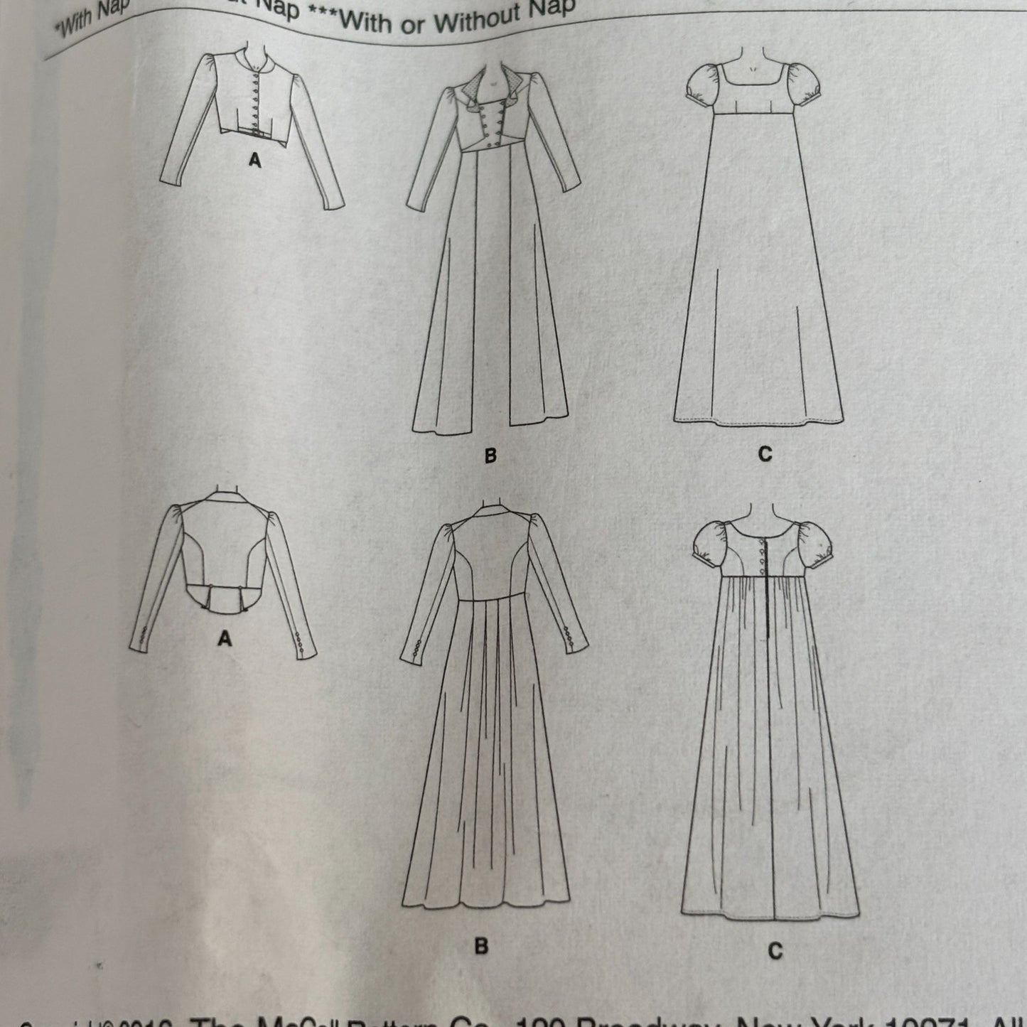 McCalls Sewing Pattern M7493 Regency Dress Coat Empire Waist Costume 14-22 Uncut