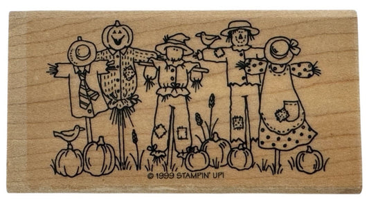 Stampin Up Rubber Stamp Scarecrow Family Fall Thanksgiving Card Making Crafting