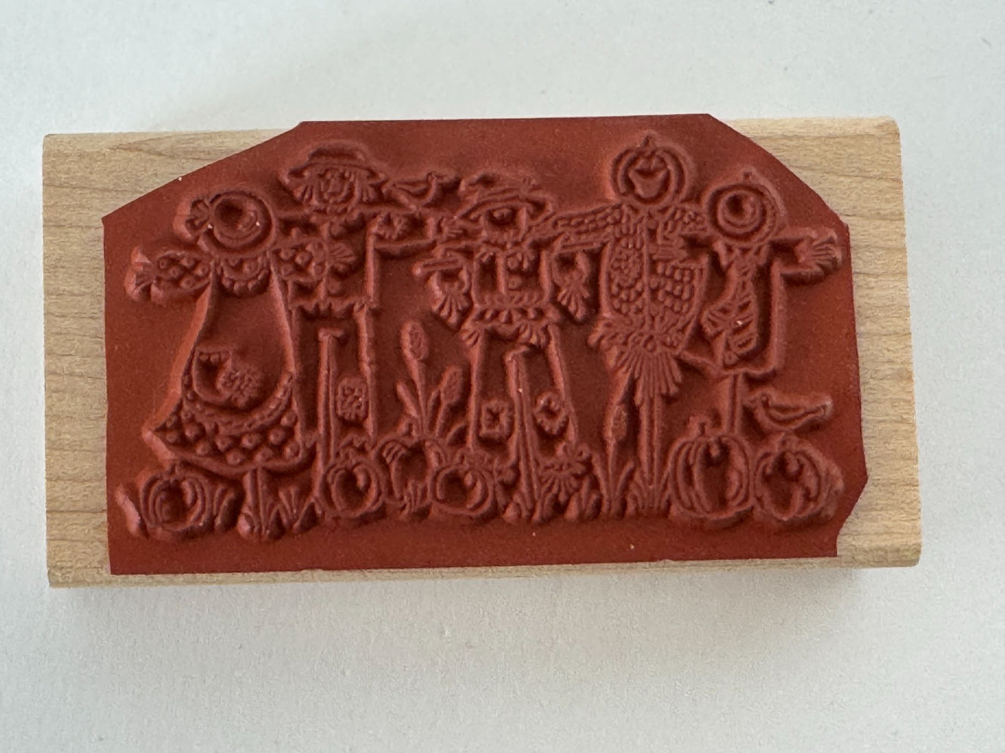 Stampin Up Rubber Stamp Scarecrow Family Fall Thanksgiving Card Making Crafting