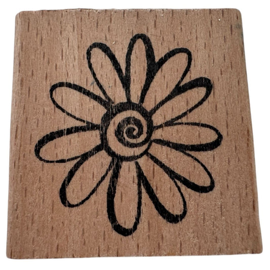 Rubber Stamp Daisy Flower Card Making Friendship Friend Spiral Long Petal Spring