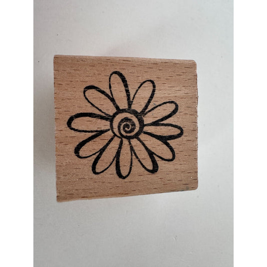 Rubber Stamp Daisy Flower Card Making Friendship Friend Spiral Long Petal Spring