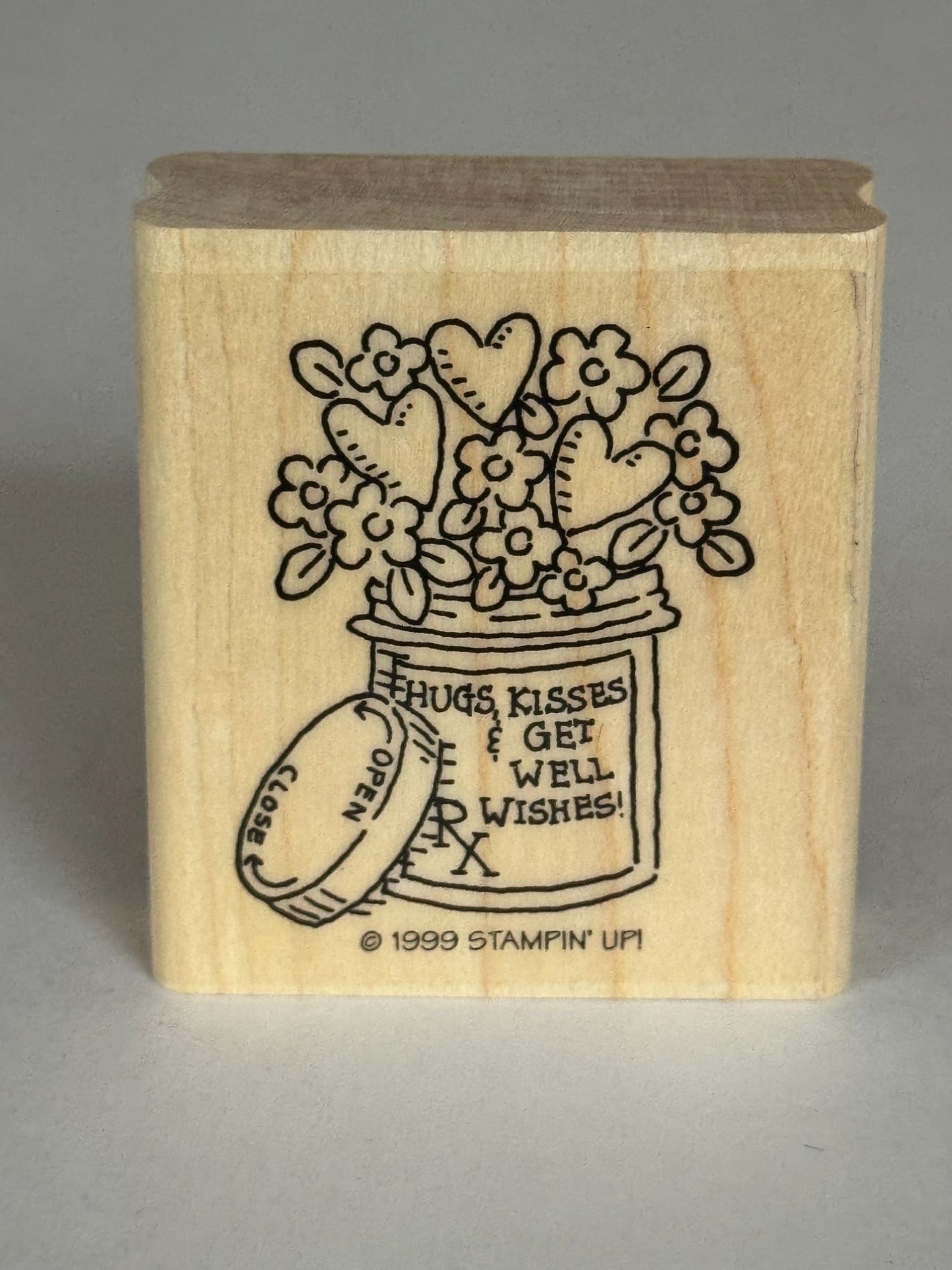 Stampin Up Rubber Stamp Hugs Kisses Get Well Wishes Card Making Words Sentiment