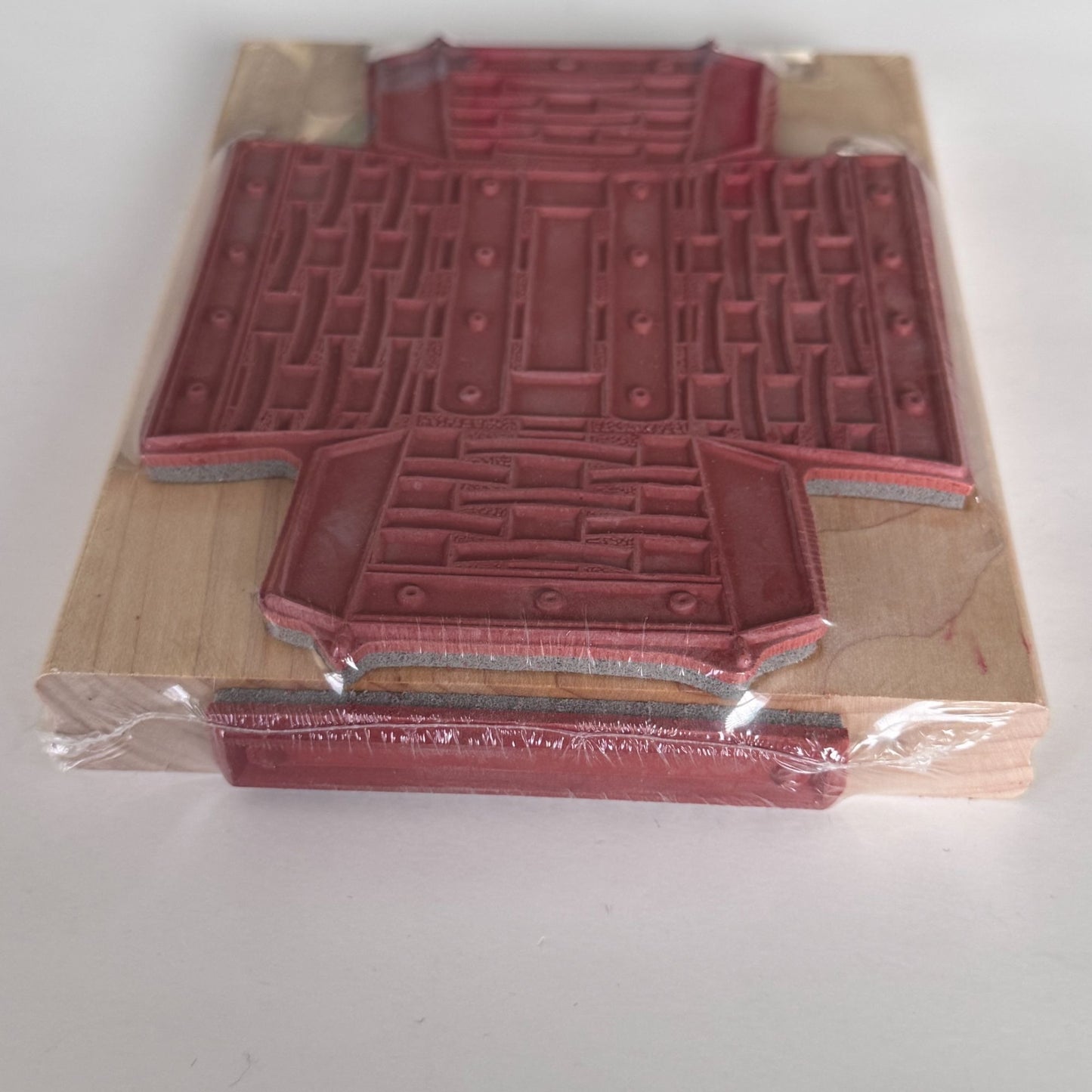 Longaberger Basket Maker Rubber Stamp Template Large 3D Wood Mounted Weave Craft Box Paper