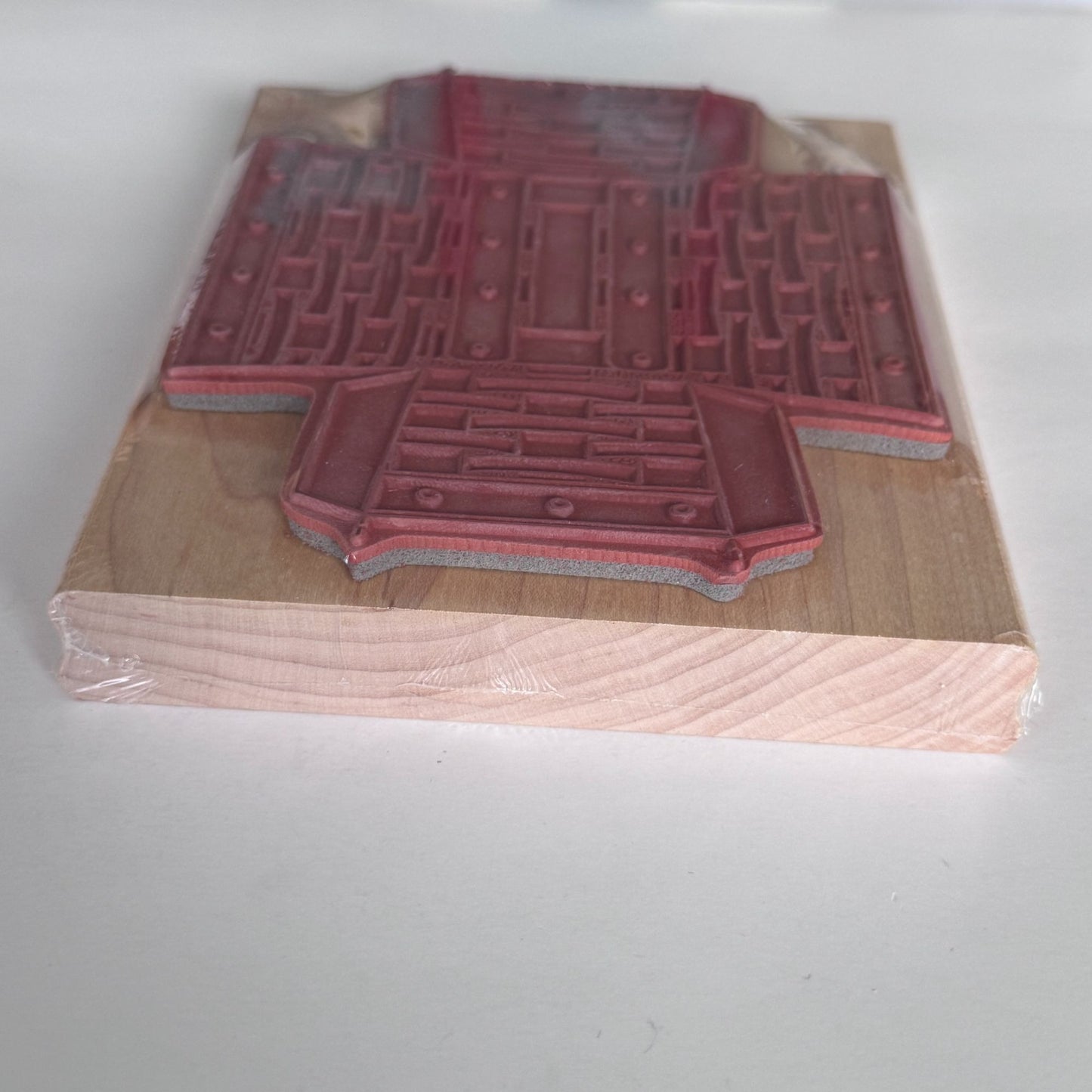 Longaberger Basket Maker Rubber Stamp Template Large 3D Wood Mounted Weave Craft Box Paper