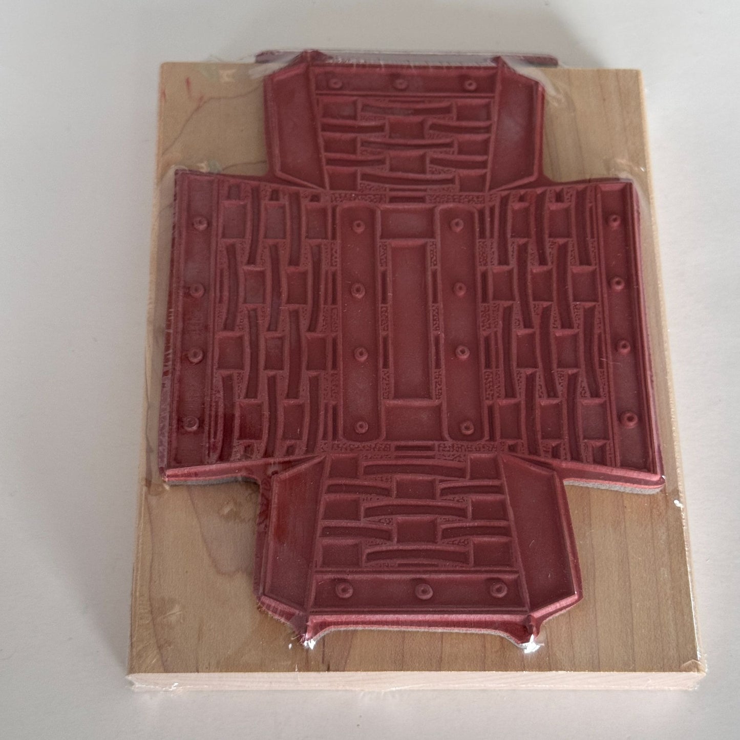 Longaberger Basket Maker Rubber Stamp Template Large 3D Wood Mounted Weave Craft Box Paper